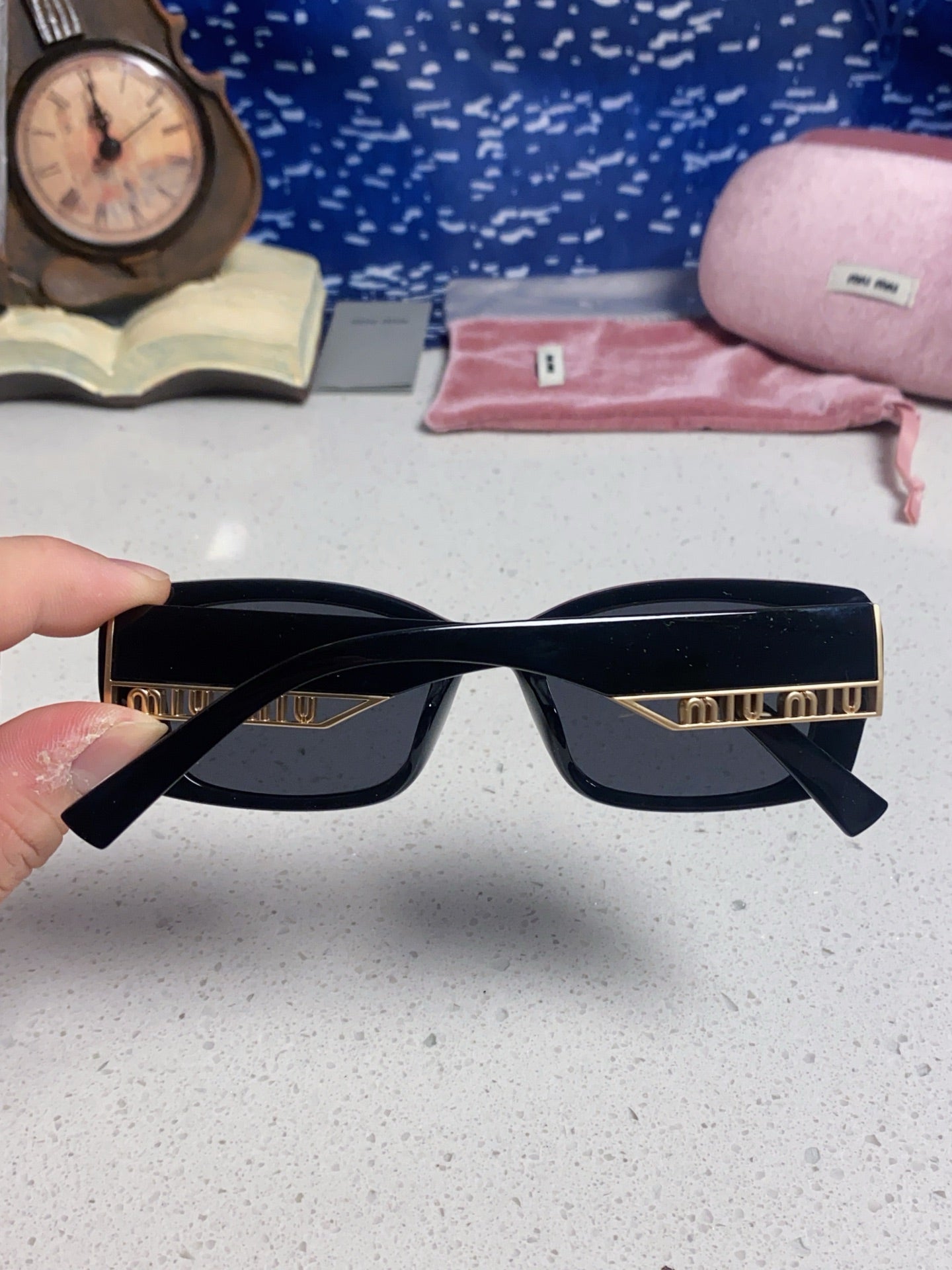 Miu Miu Polarized Square Black Lens Sunglasses for Women - detail image 5