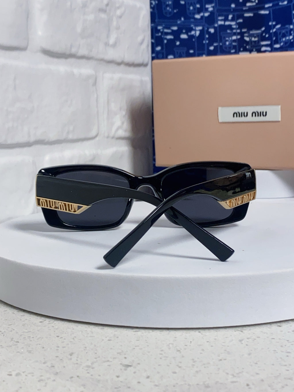 Miu Miu Polarized Square Black Lens Sunglasses for Women - detail image 3