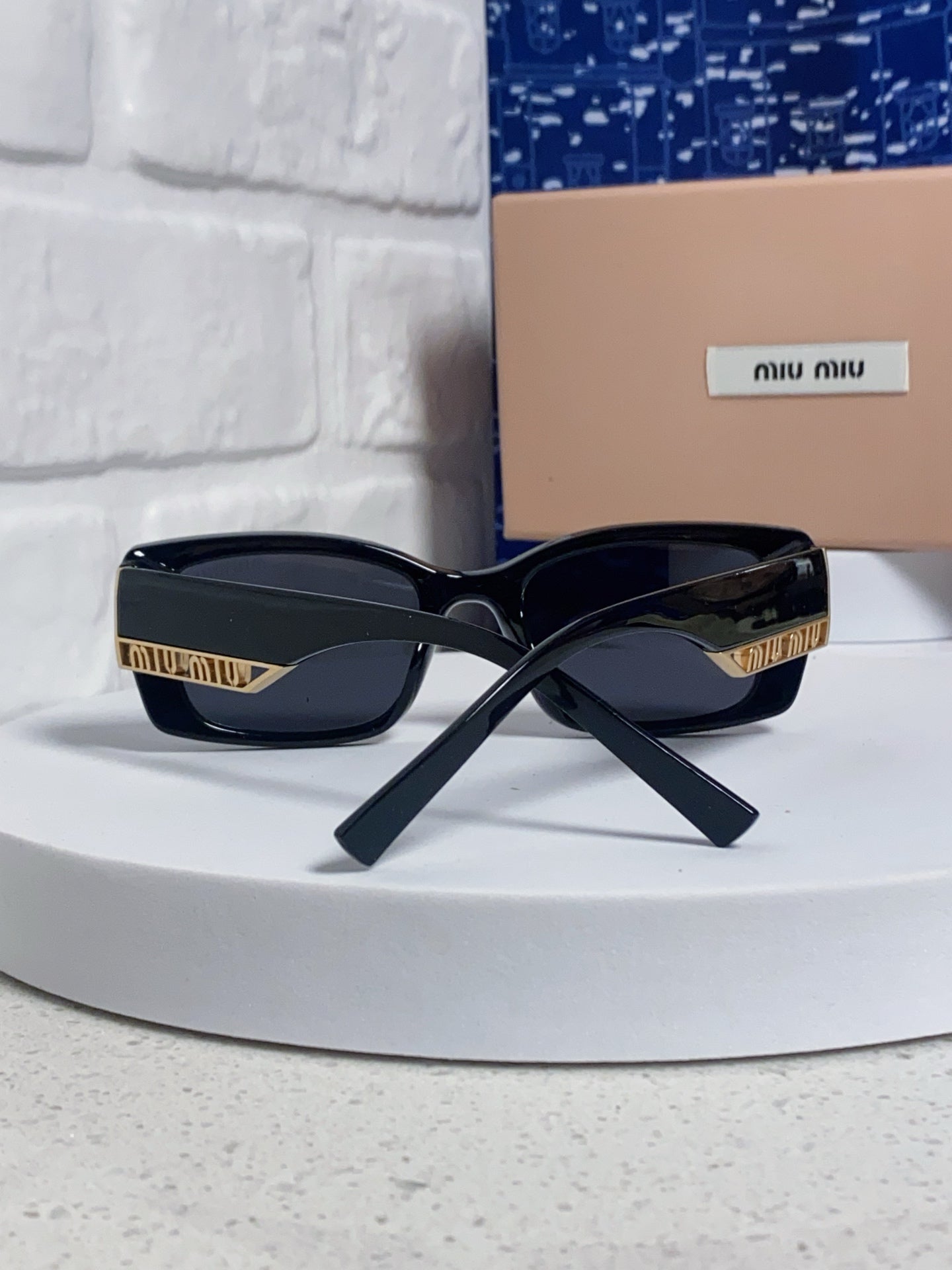 Miu Miu Polarized Square Black Lens Sunglasses for Women - detail image 3