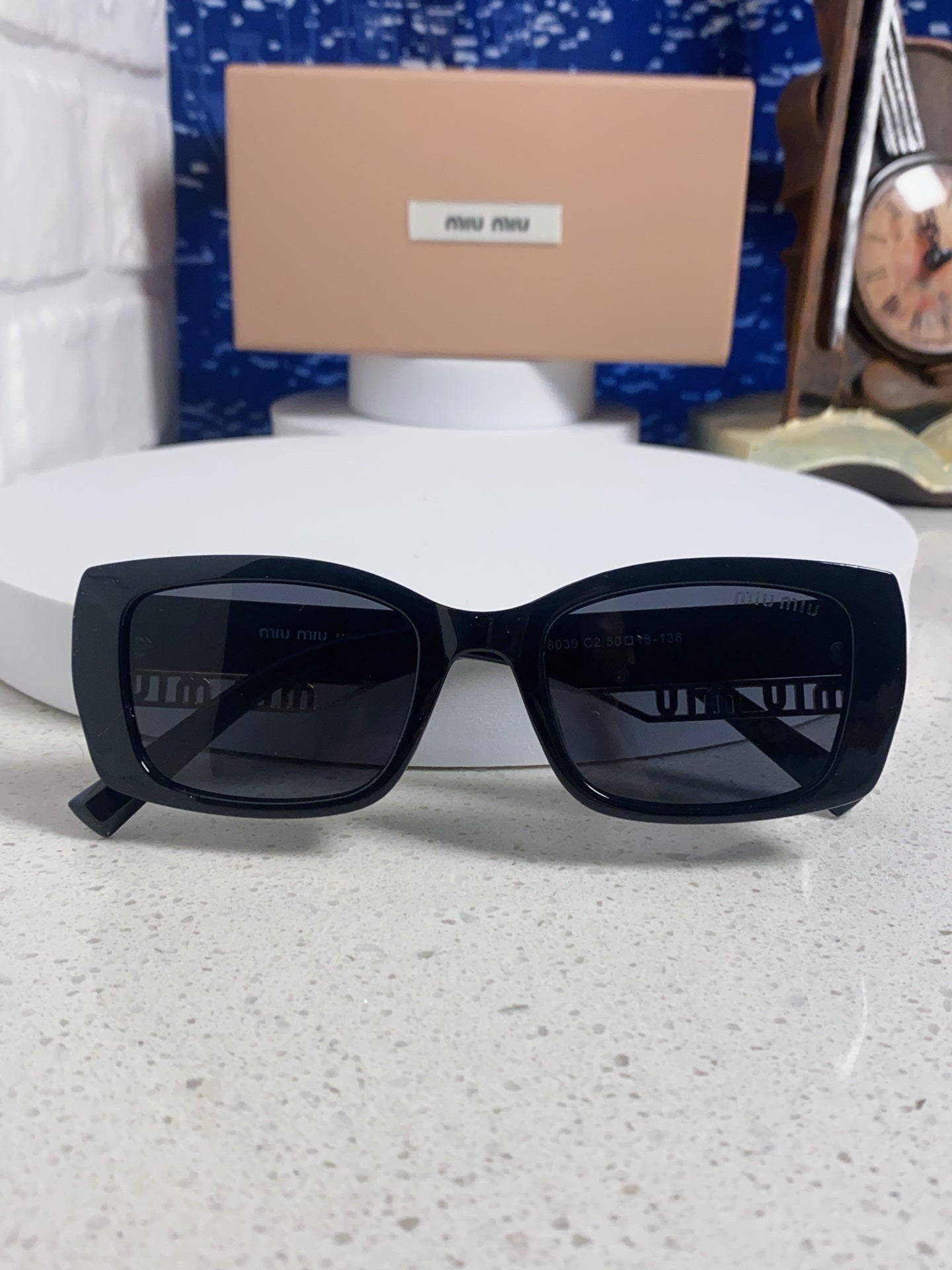 Miu Miu Polarized Square Black Lens Sunglasses for Women - detail image 9