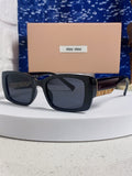 Miu Miu Polarized Square Black Lens Sunglasses for Women
