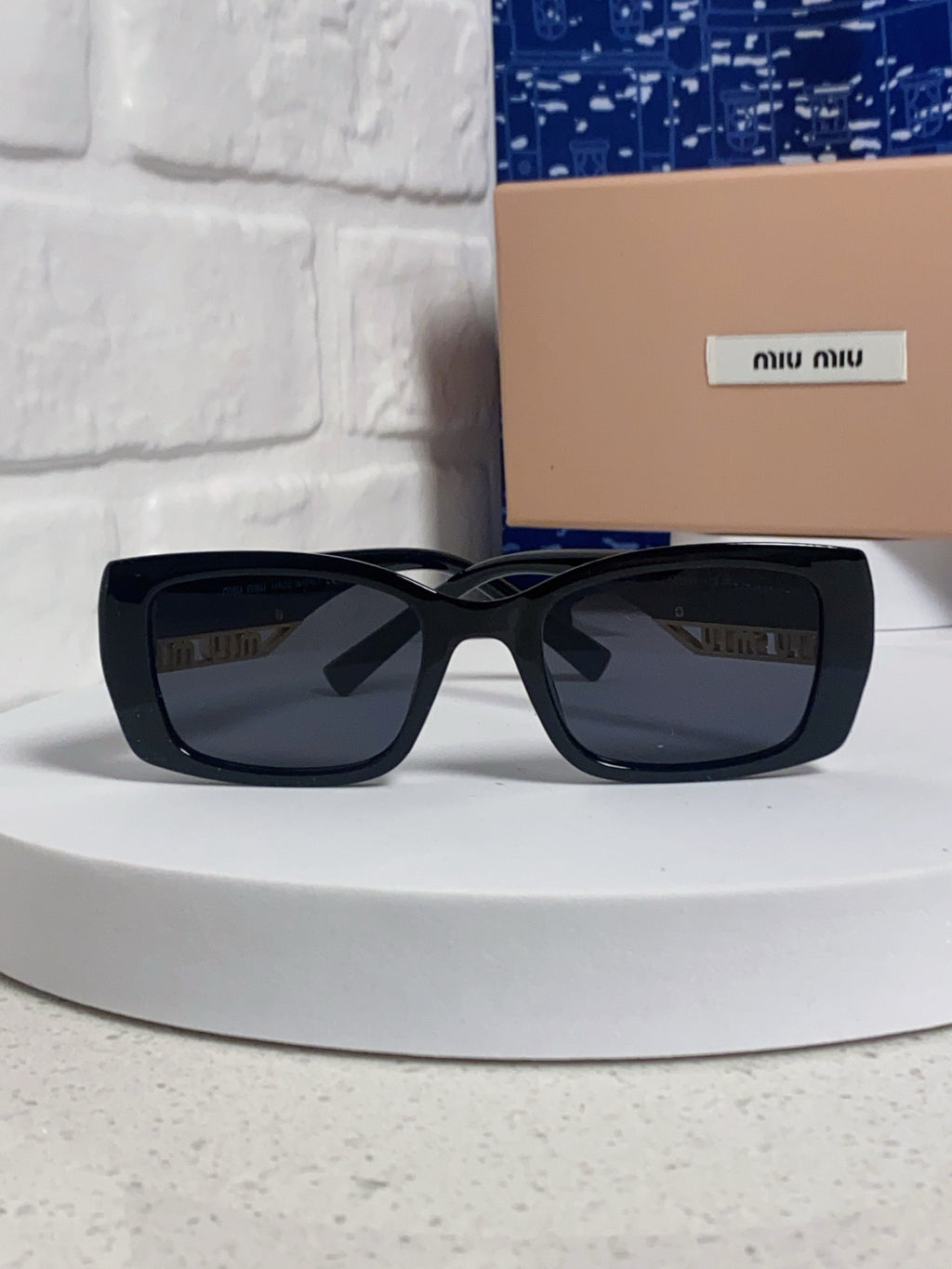 Miu Miu Polarized Square Black Lens Sunglasses for Women - detail image 2