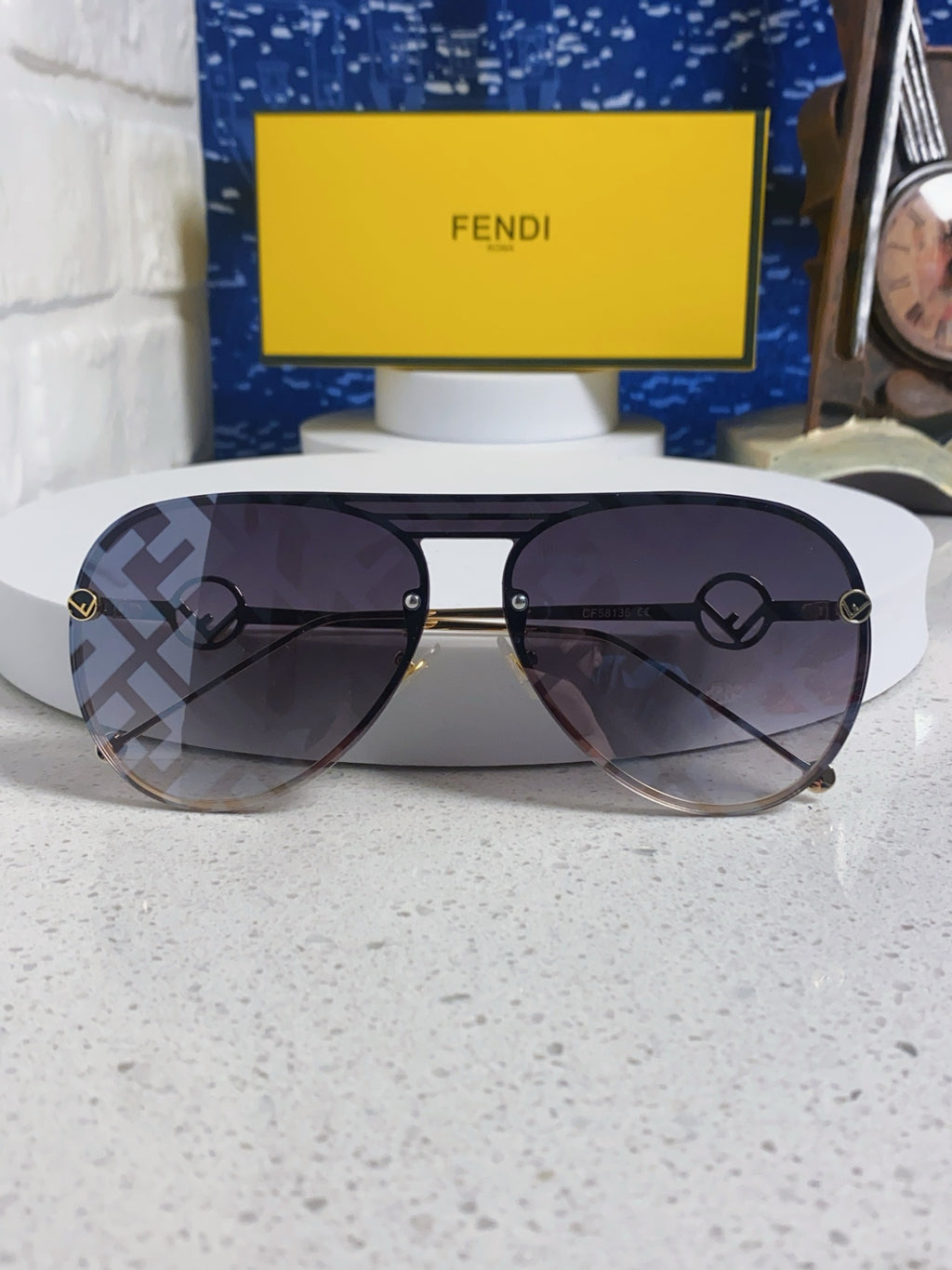 Fendi Aviator Gray Lens Sunglasses for Men & Women - 416301 - detail image 8