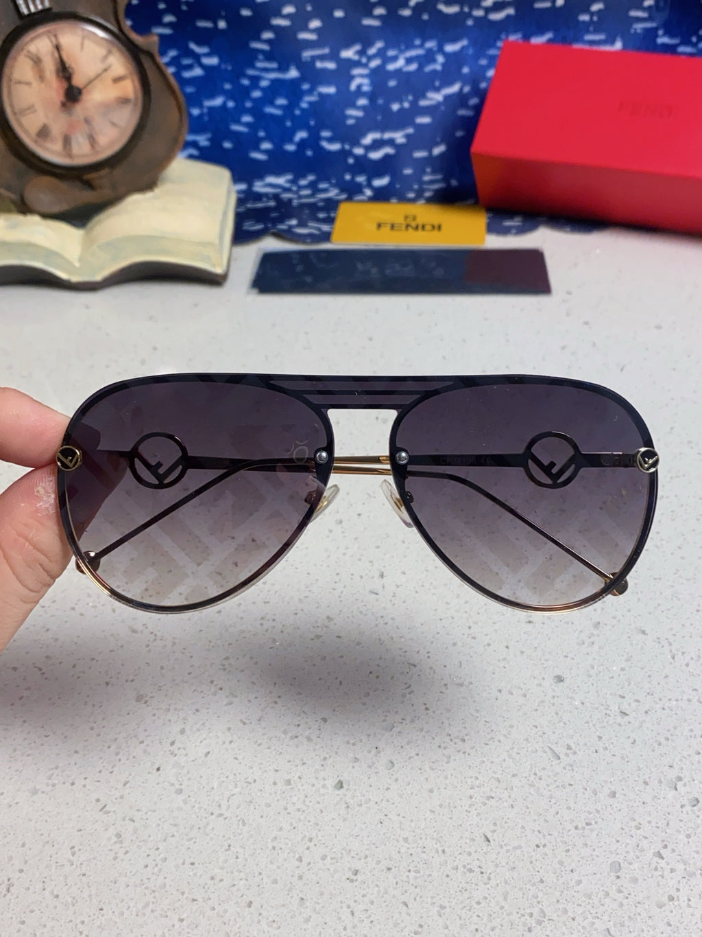 Fendi Aviator Gray Lens Sunglasses for Men & Women - 416311 - detail image 4
