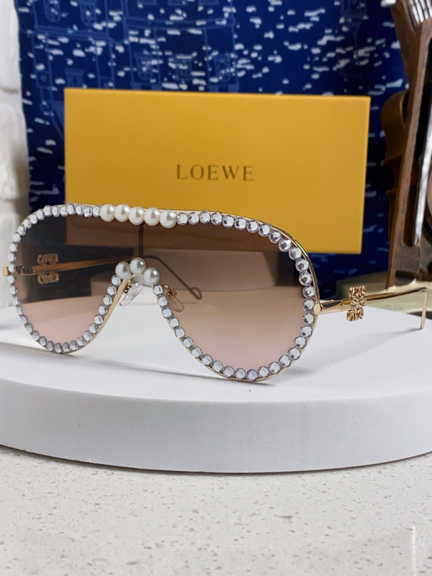 Loewe Oversized Brown Lens Sunglasses for Men & Women - 487902