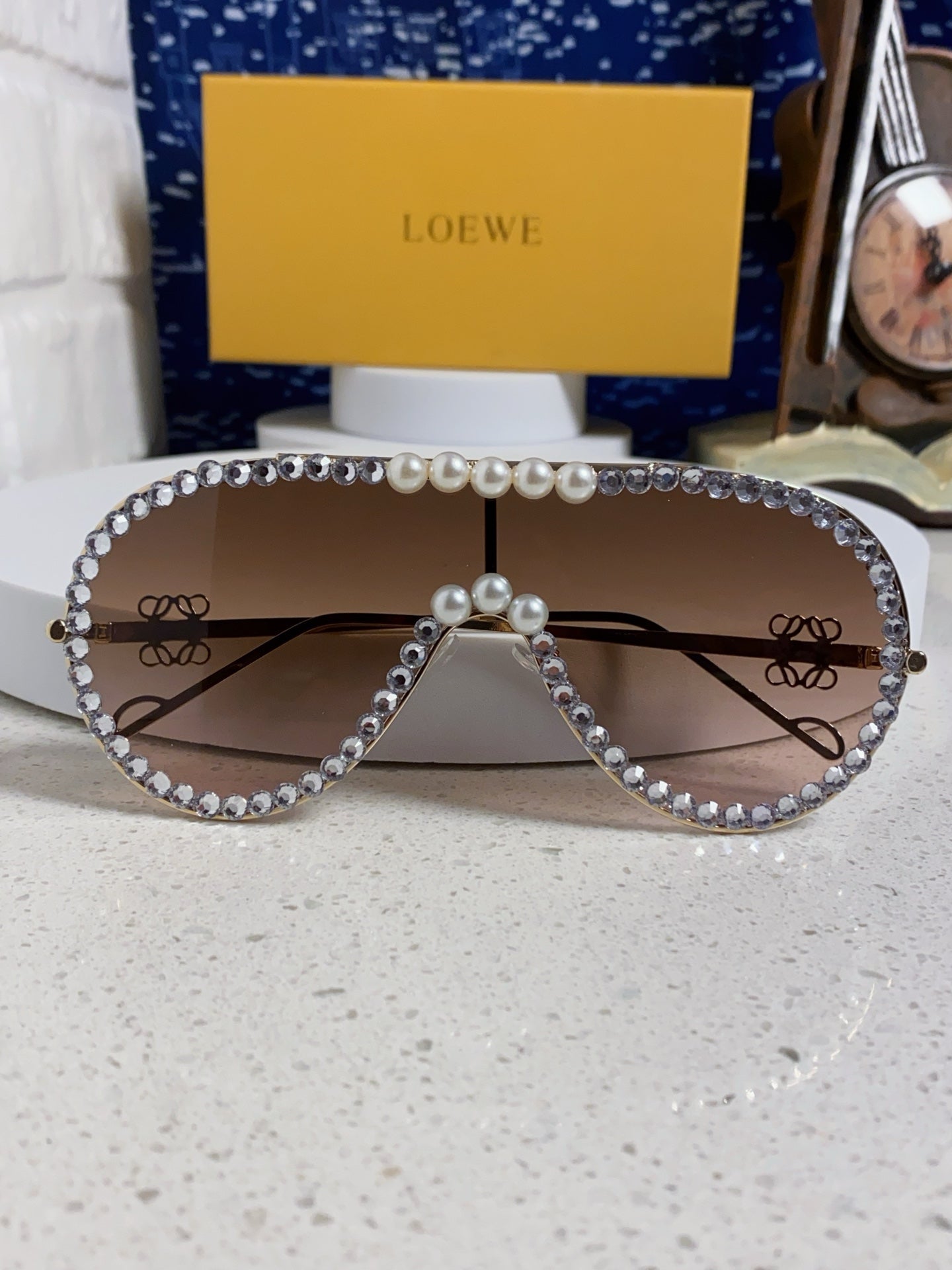 Loewe Oversized Brown Lens Sunglasses for Men & Women - 487902 - detail image 8
