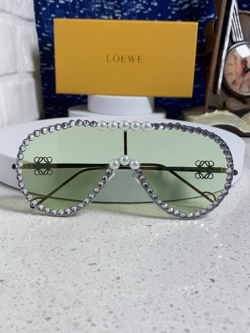 Loewe Oversized Silver Lens Sunglasses for Men & Women - detail image 8