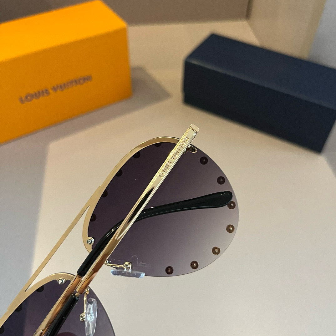 Louis Vuitton Metal Aviator Gold Lens Sunglasses for Men & Women - 381929 - detail image 8
