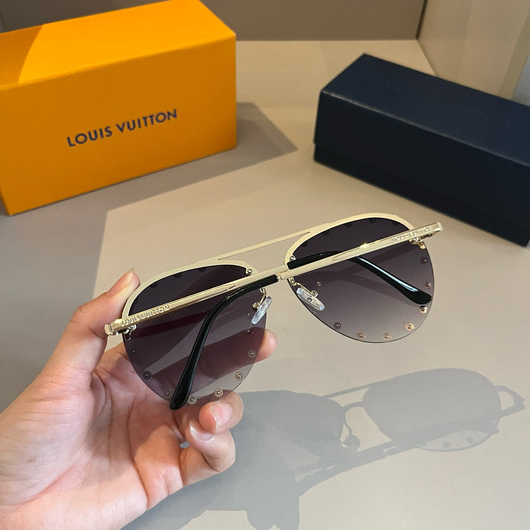 Louis Vuitton Metal Aviator Gold Lens Sunglasses for Men & Women - 381929 - detail image 7