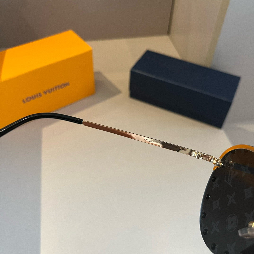 Louis Vuitton Metal Aviator Gold Lens Sunglasses for Men & Women - 381930 - detail image 7