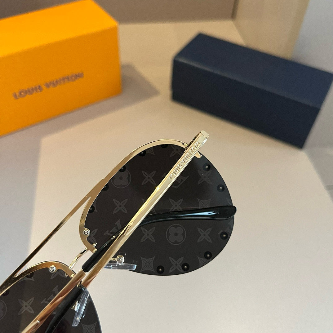 Louis Vuitton Metal Aviator Gold Lens Sunglasses for Men & Women - 381930 - detail image 6