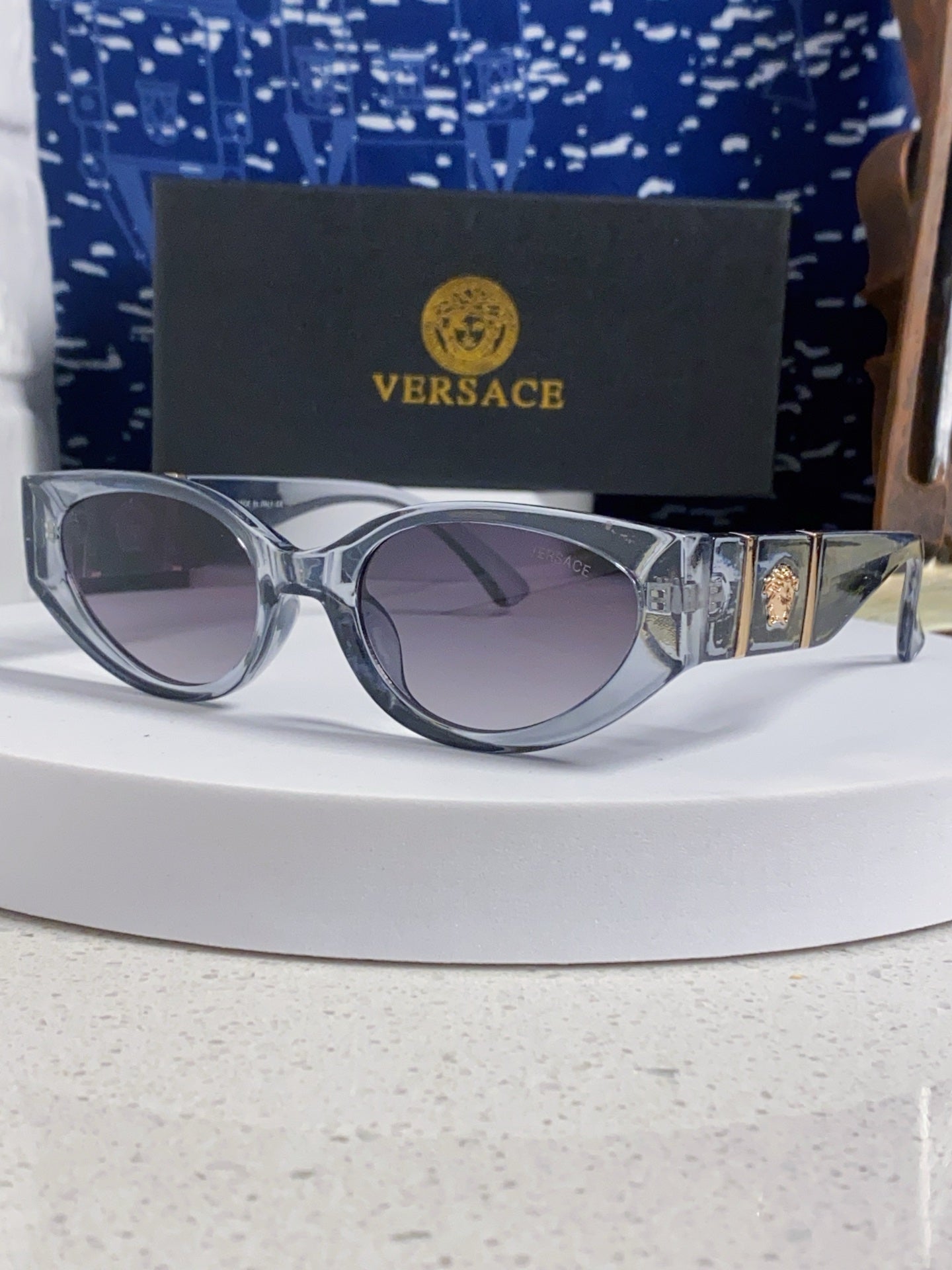 Versace Cat-Eye Silver Lens Sunglasses for Women - 487821