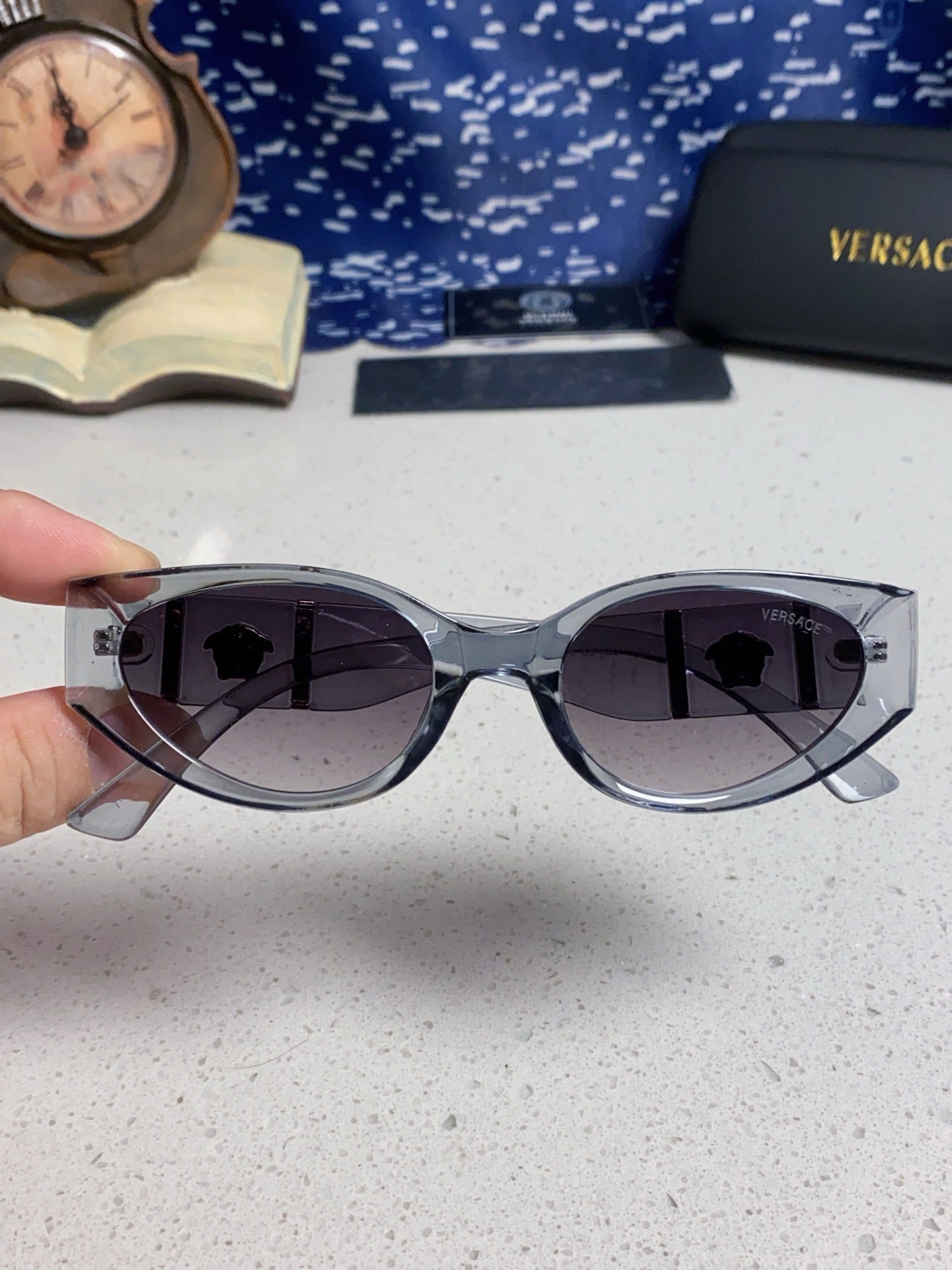 Versace Cat-Eye Silver Lens Sunglasses for Women - 487821 - detail image 4