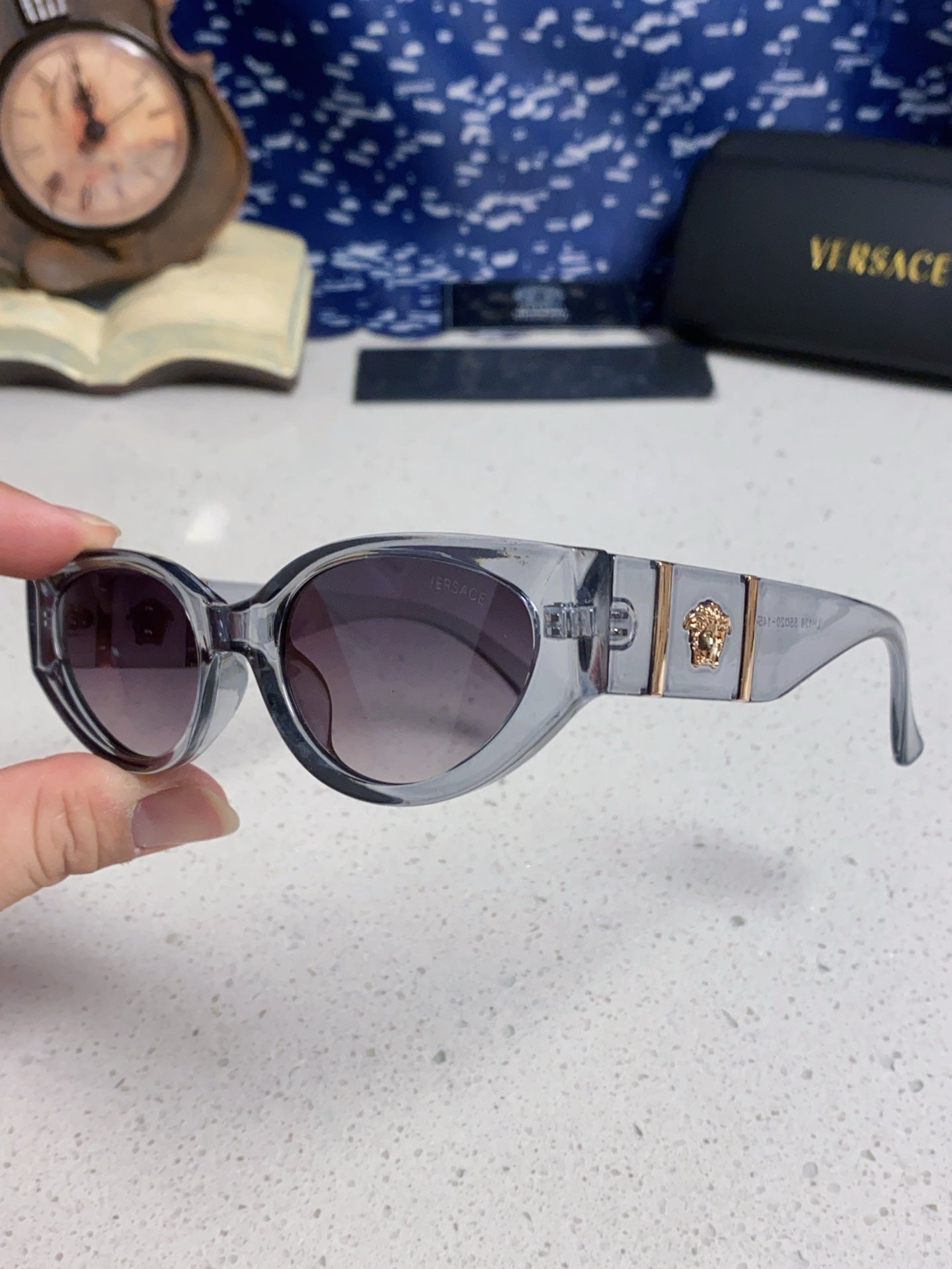 Versace Cat-Eye Silver Lens Sunglasses for Women - 487821 - detail image 6
