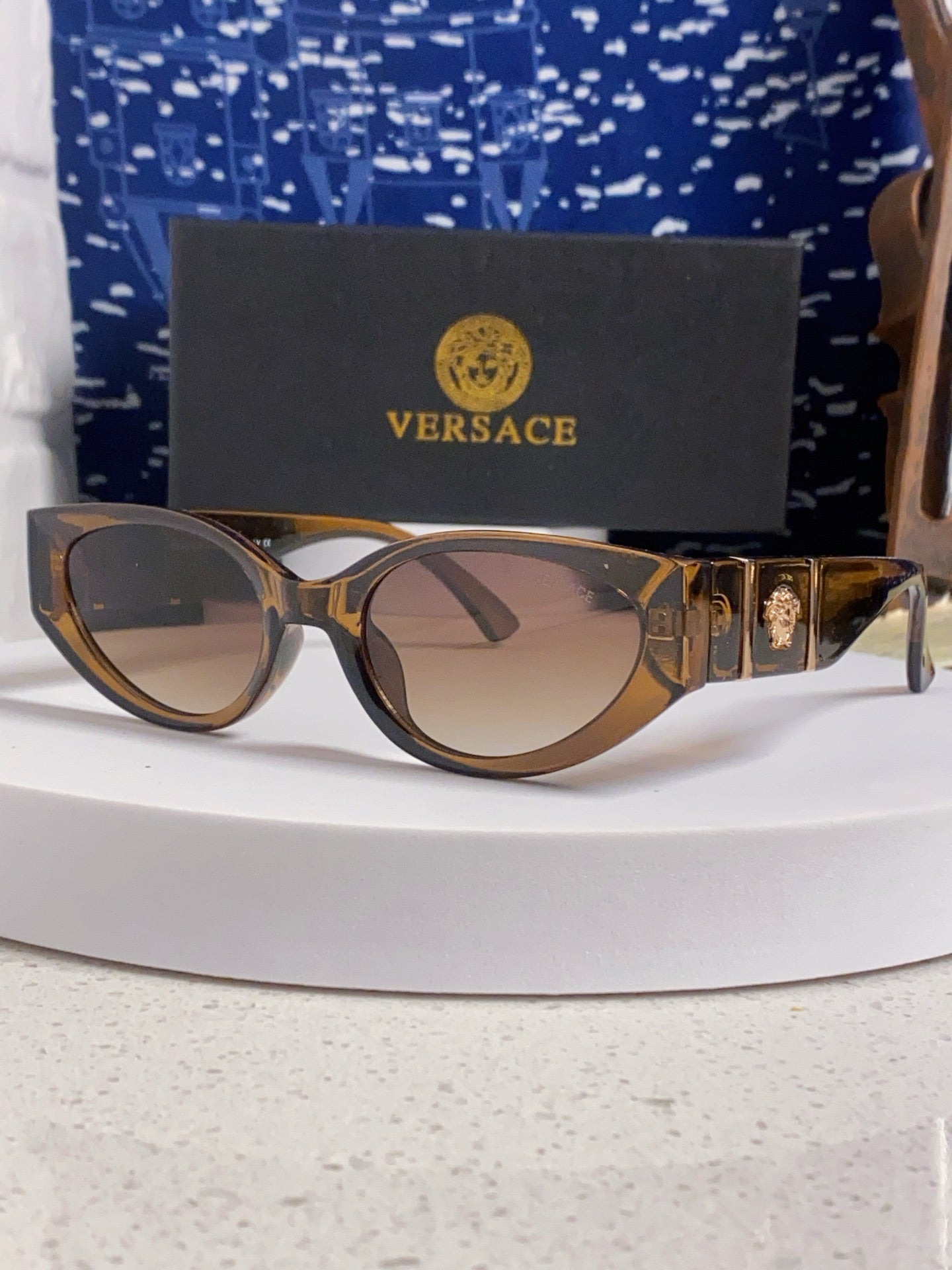 Versace Cat-Eye Brown Lens Sunglasses for Women - 358778