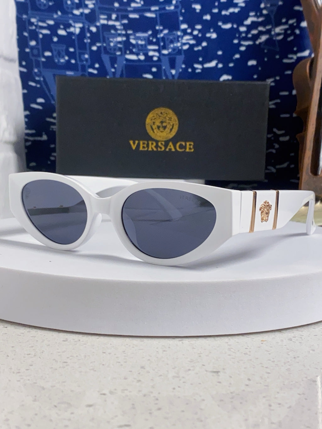 Versace Cat-Eye Blue Lens Sunglasses for Women - 432794