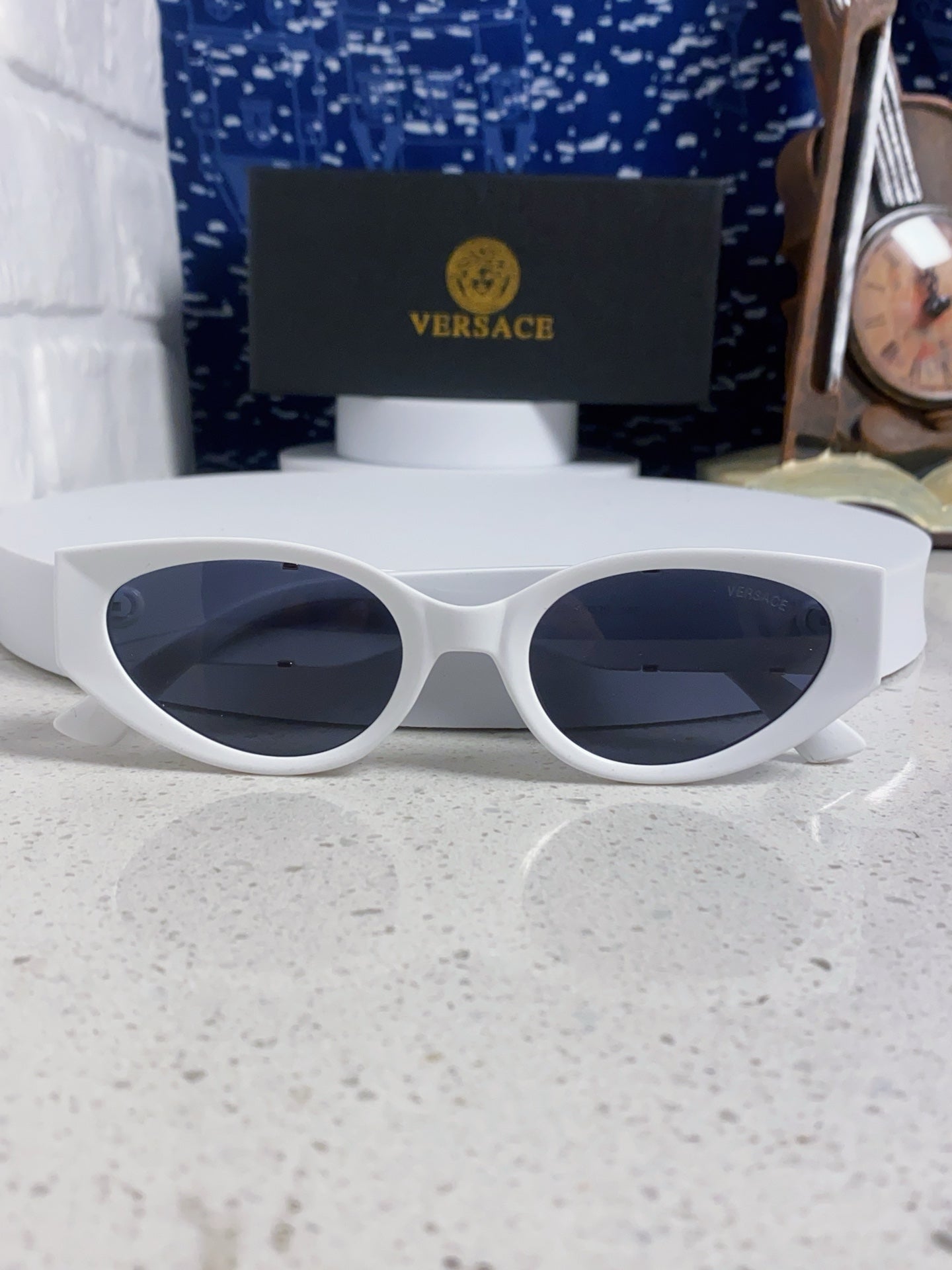 Versace Cat-Eye Blue Lens Sunglasses for Women - detail image 9
