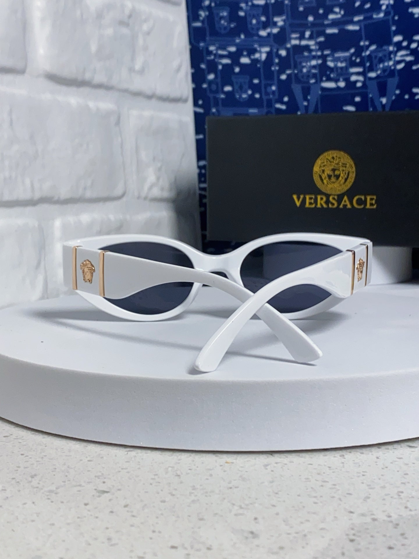 Versace Cat-Eye Blue Lens Sunglasses for Women - detail image 3