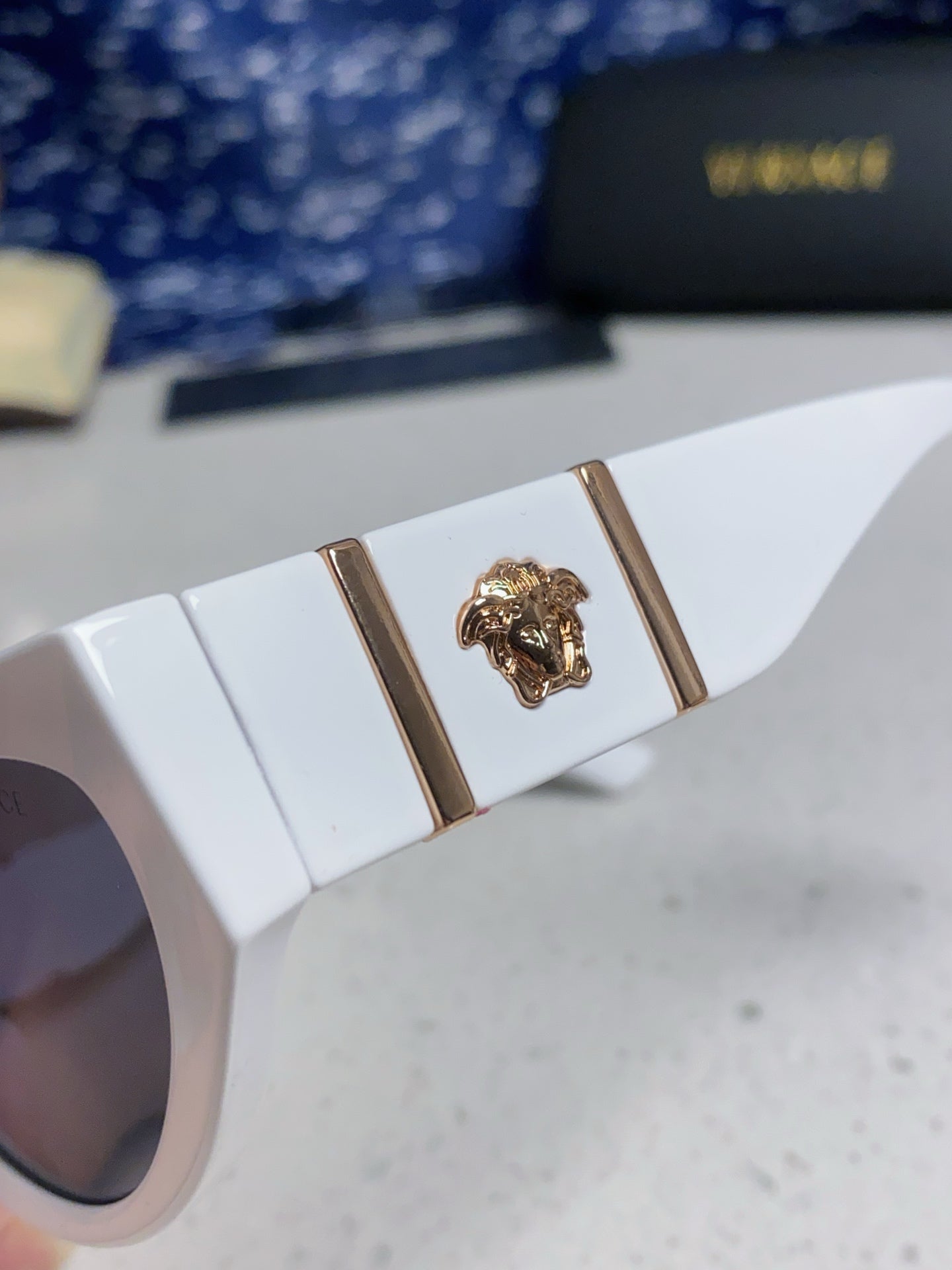 Versace Cat-Eye Blue Lens Sunglasses for Women - detail image 7