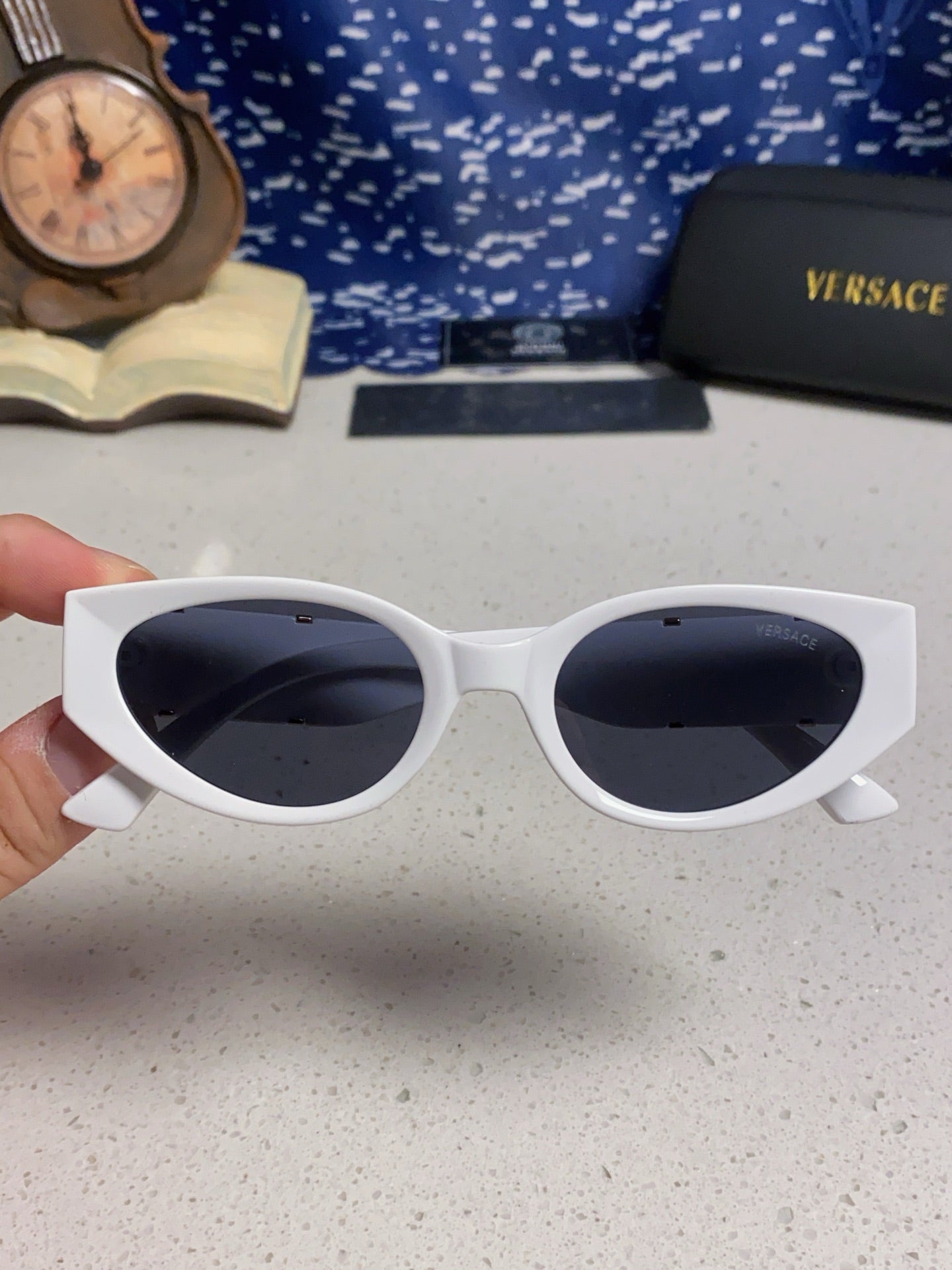 Versace Cat-Eye Blue Lens Sunglasses for Women - detail image 4