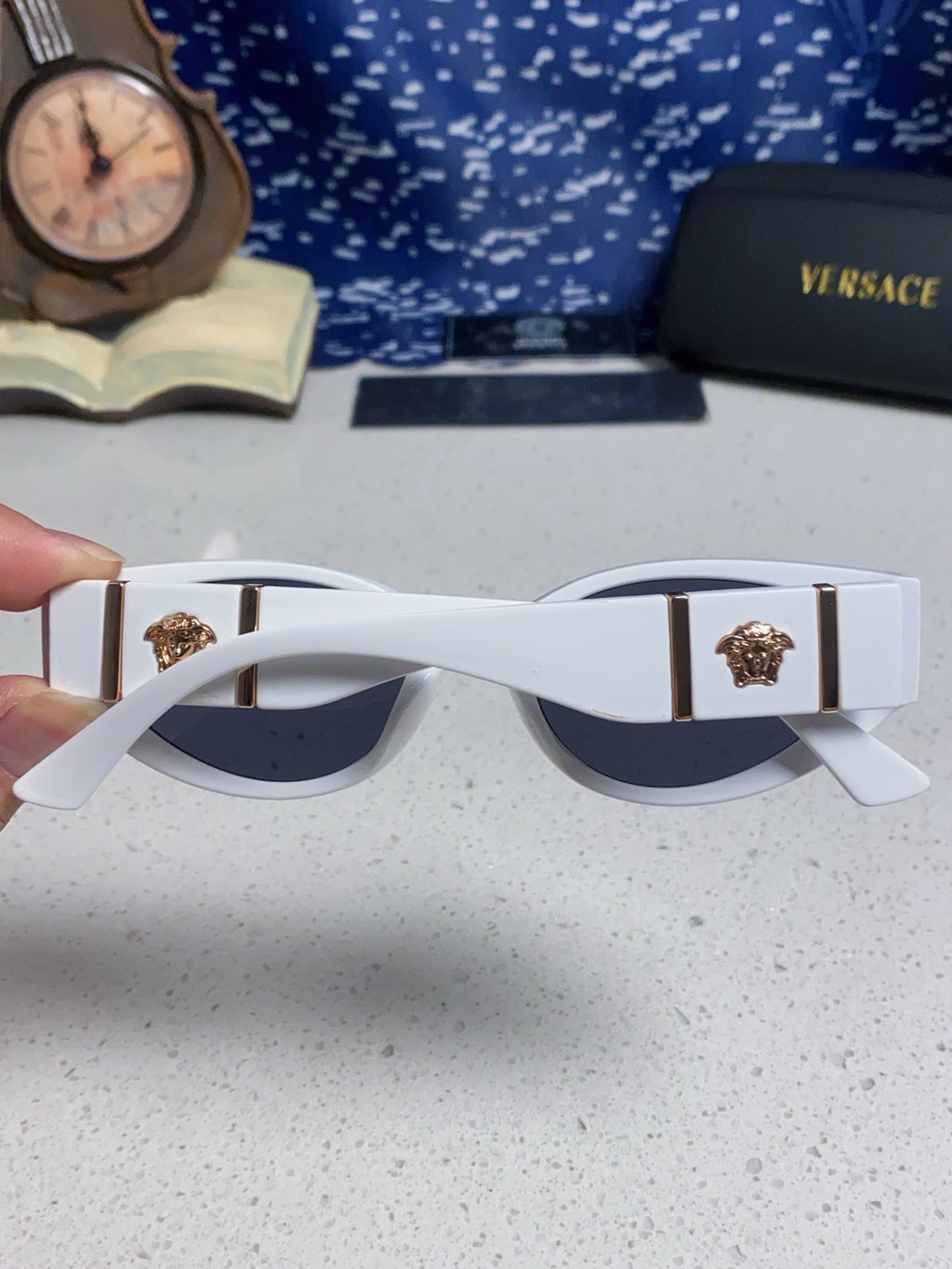 Versace Cat-Eye Blue Lens Sunglasses for Women - detail image 5