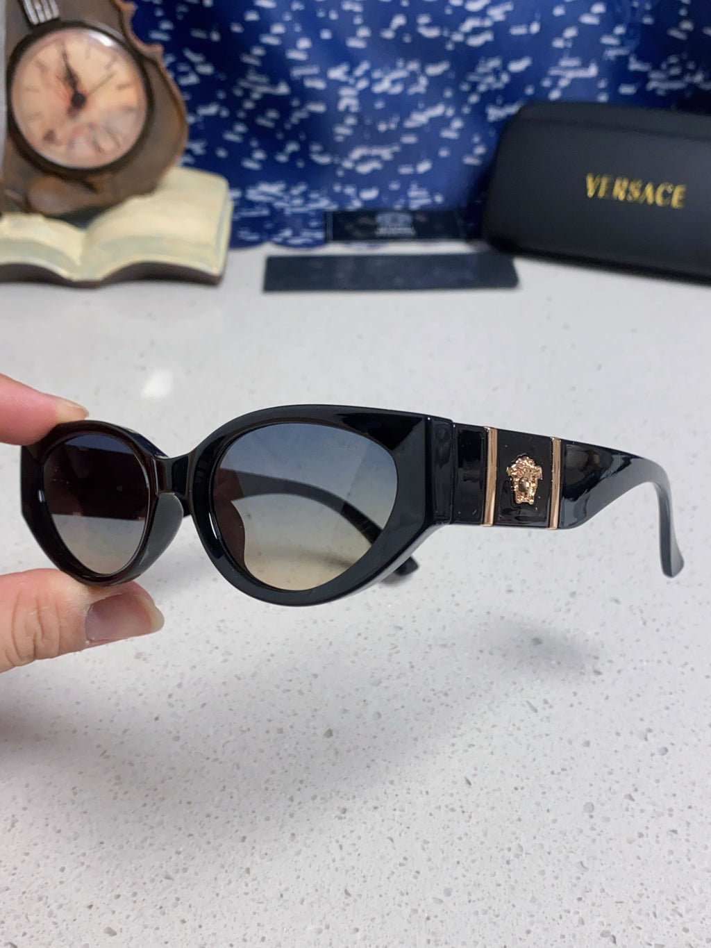 Versace Cat-Eye Silver Lens Sunglasses for Women - detail image 6