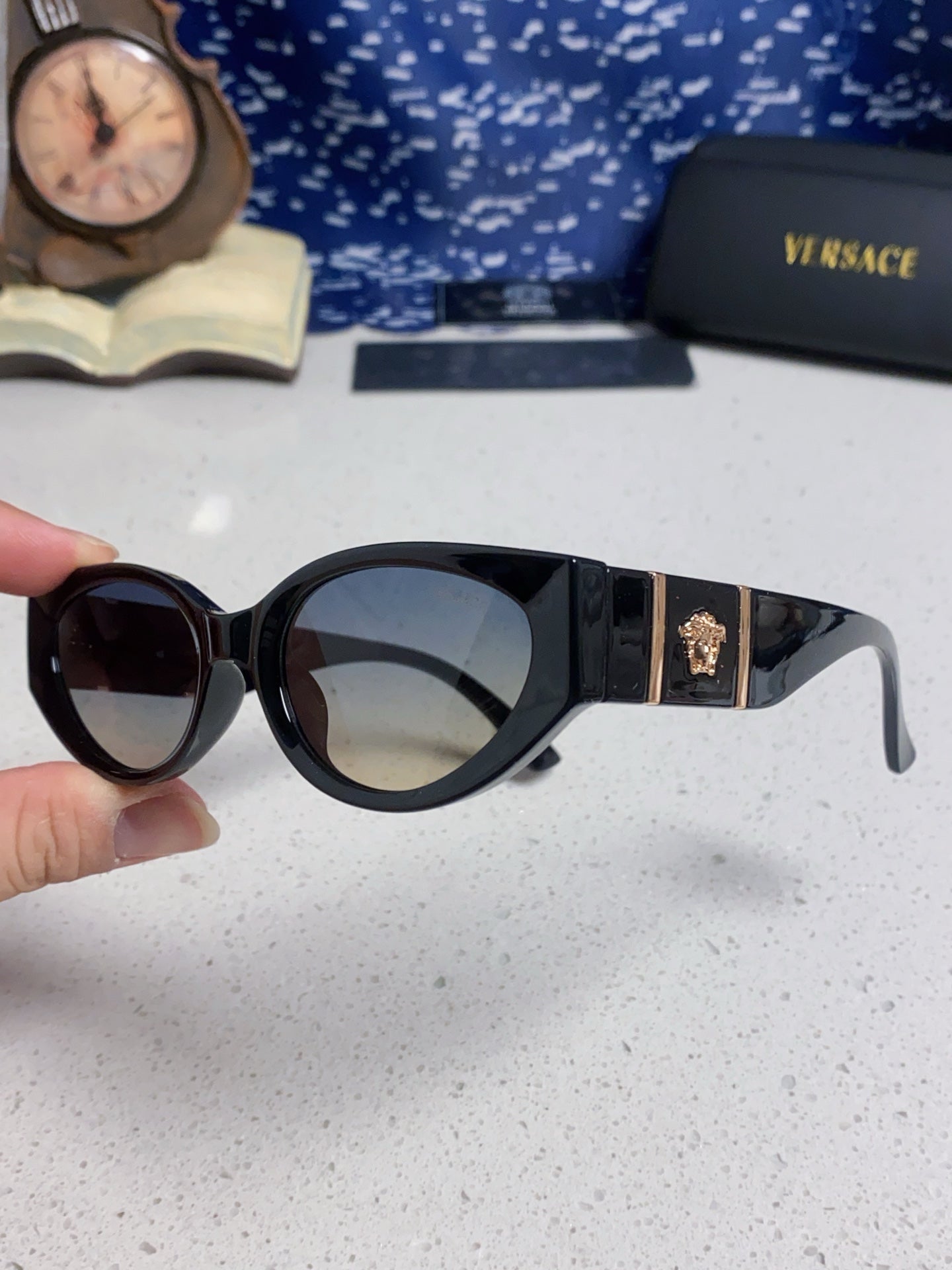 Versace Cat-Eye Silver Lens Sunglasses for Women - detail image 6