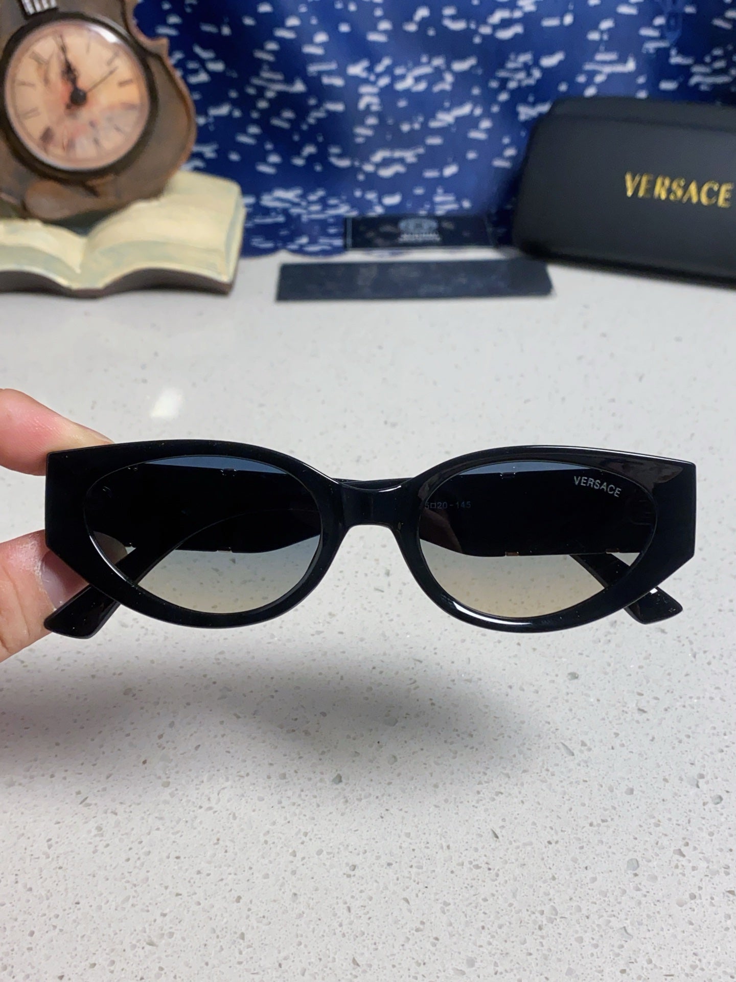 Versace Cat-Eye Silver Lens Sunglasses for Women - 358781 - detail image 4