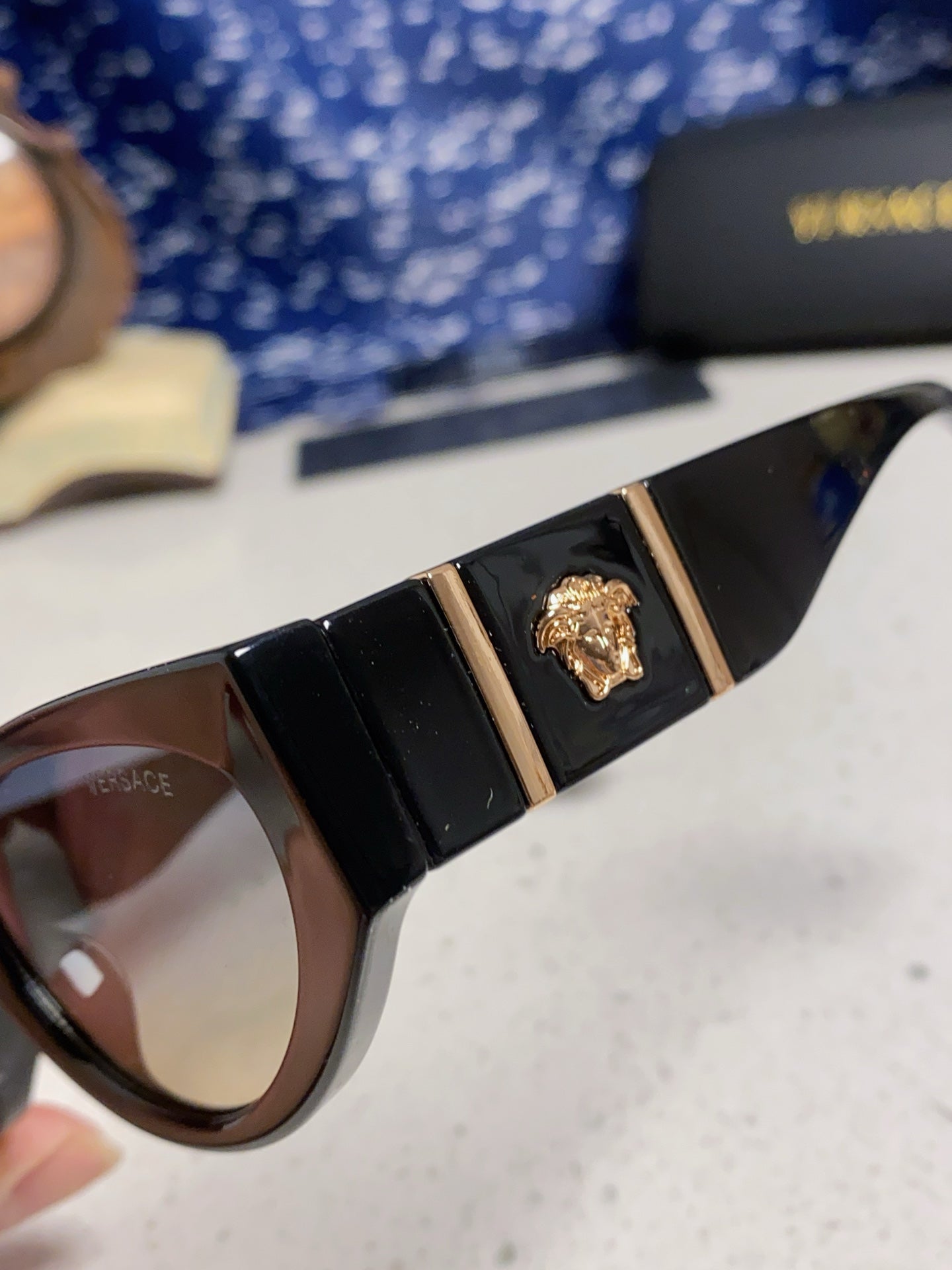 Versace Cat-Eye Silver Lens Sunglasses for Women - detail image 7