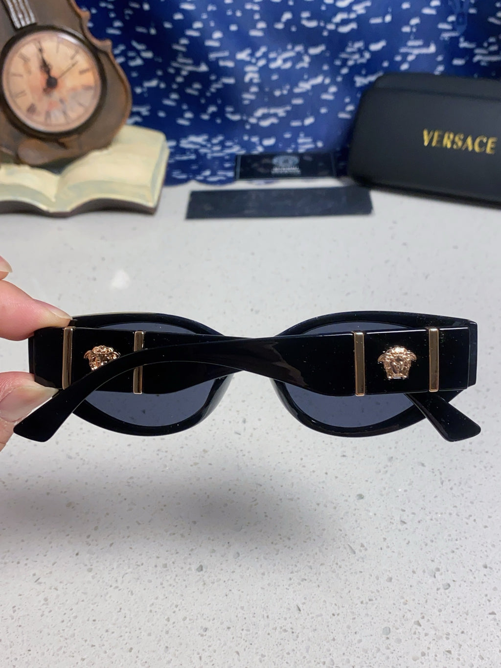 Versace Cat-Eye Gold Lens Sunglasses for Women - detail image 5