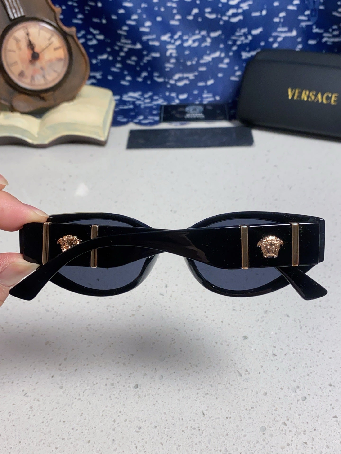 Versace Cat-Eye Gold Lens Sunglasses for Women - detail image 5