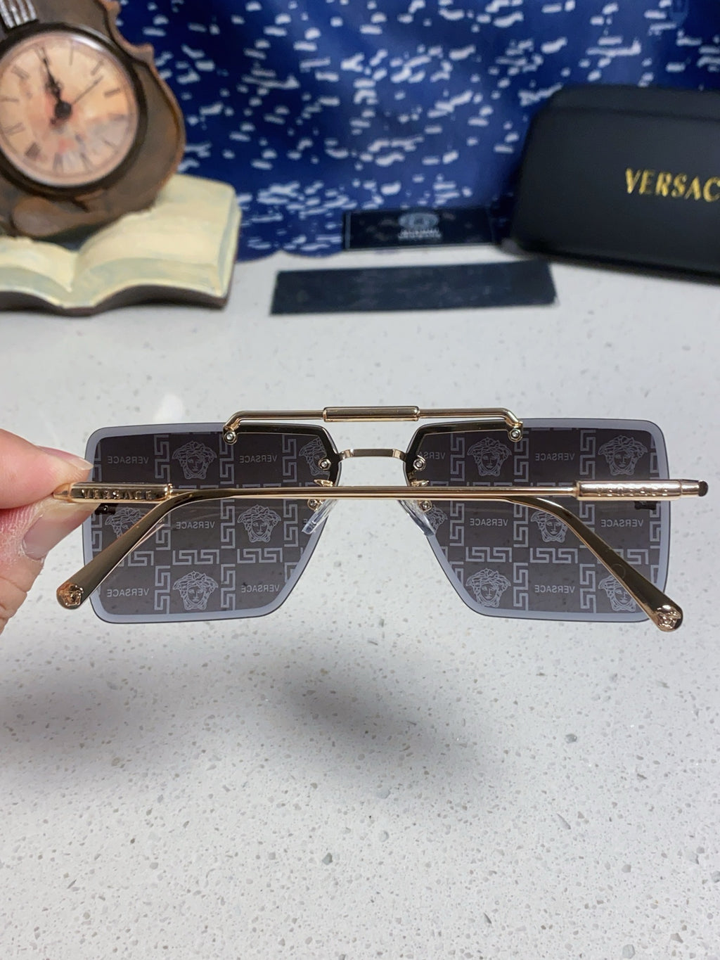 Versace Lightweight Rimless Silver Lens Sunglasses for Men & Women - 487879 - detail image 5