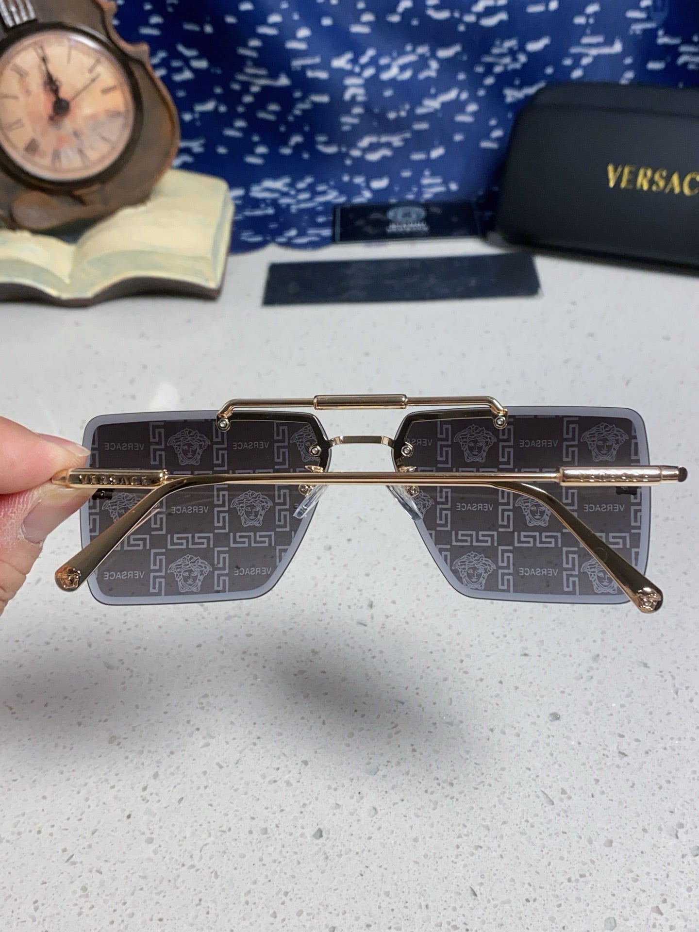 Versace Lightweight Rimless Silver Lens Sunglasses for Men & Women - 487879 - detail image 5