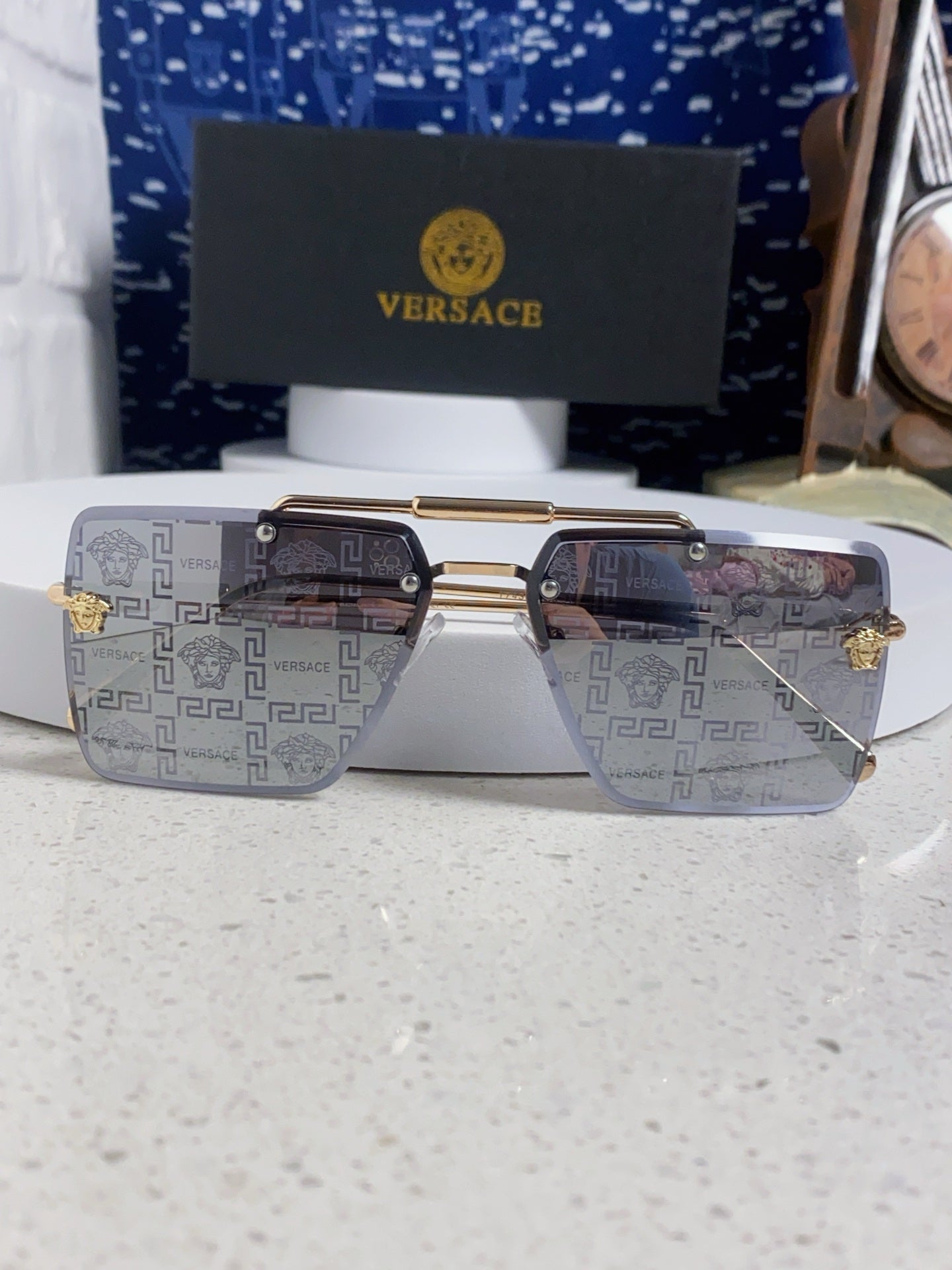 Versace Lightweight Rimless Silver Lens Sunglasses for Men & Women - 487879 - detail image 9