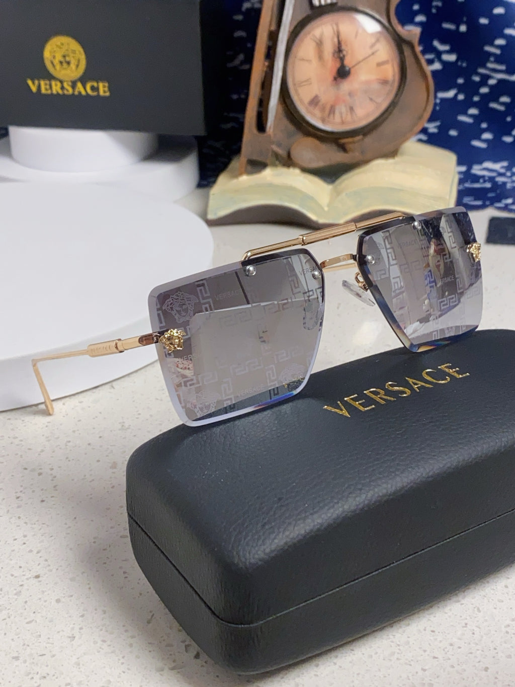 Versace Lightweight Rimless Silver Lens Sunglasses for Men & Women - 487879 - detail image 10