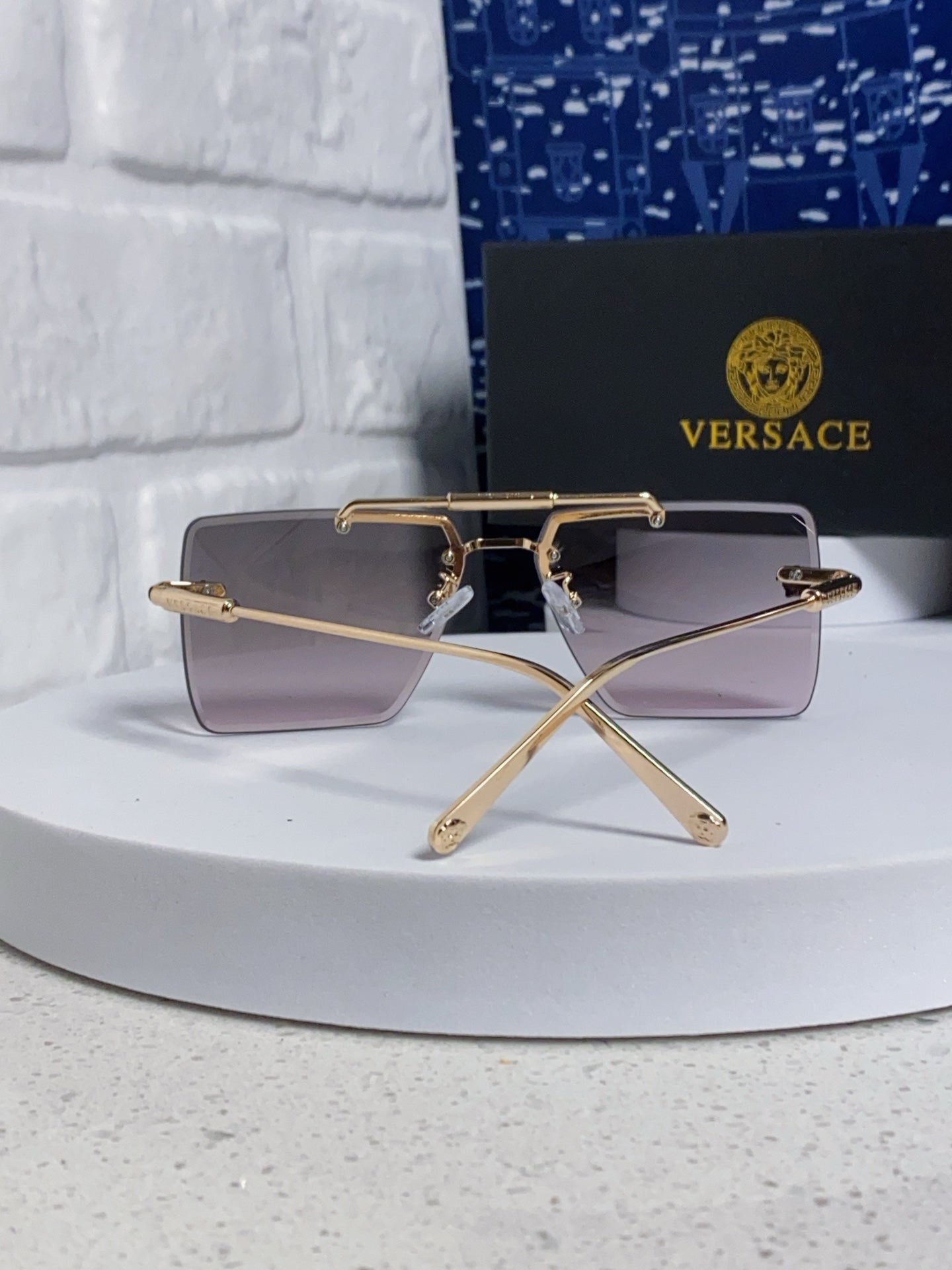 Versace Lightweight Rimless Silver Lens Sunglasses for Men & Women - 487880 - detail image 3