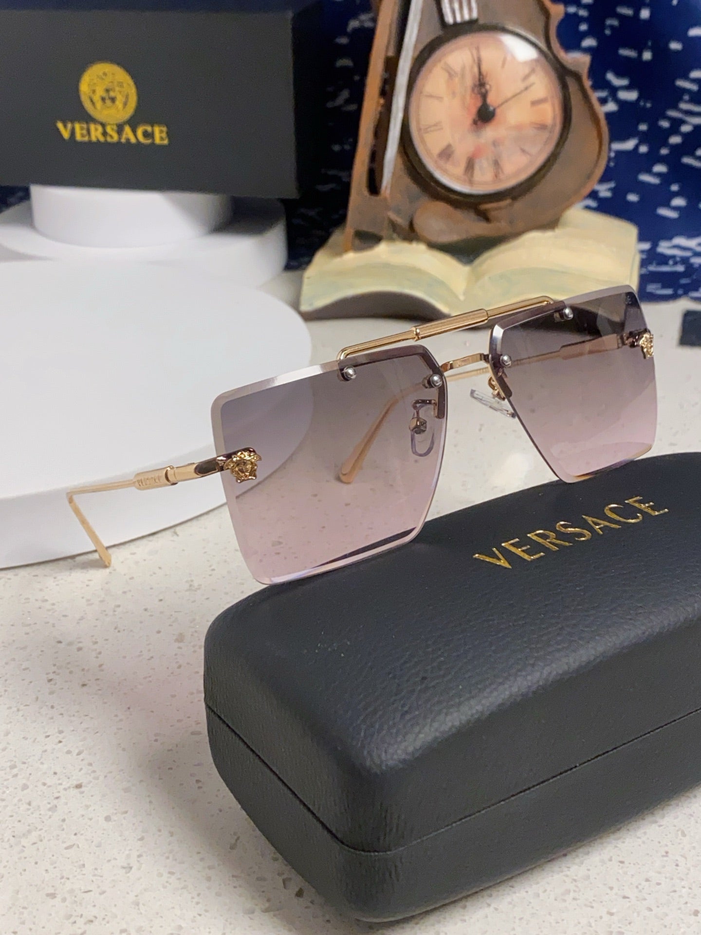 Versace Lightweight Rimless Silver Lens Sunglasses for Men & Women - 487880 - detail image 10