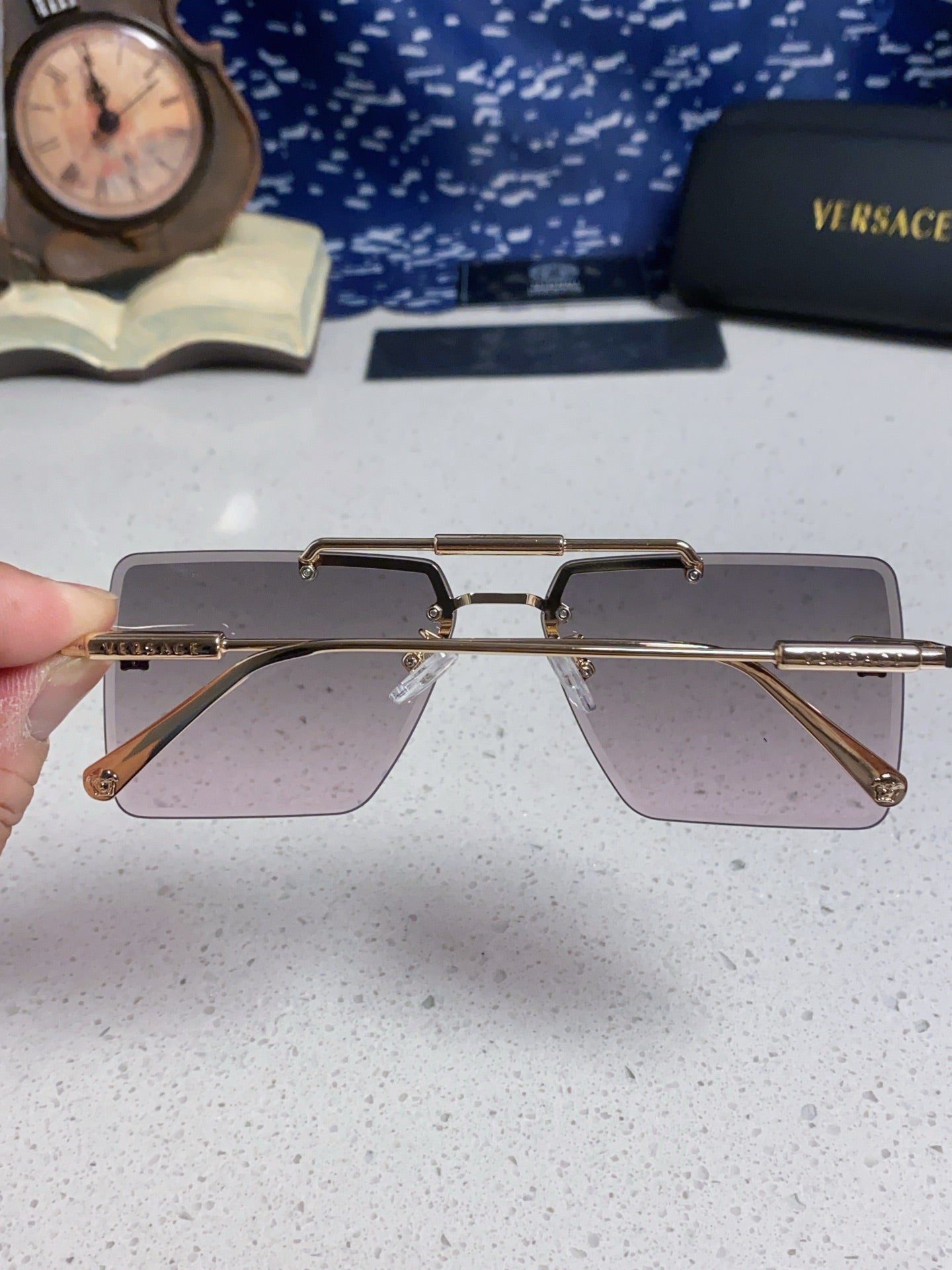 Versace Lightweight Rimless Silver Lens Sunglasses for Men & Women - 487880 - detail image 5