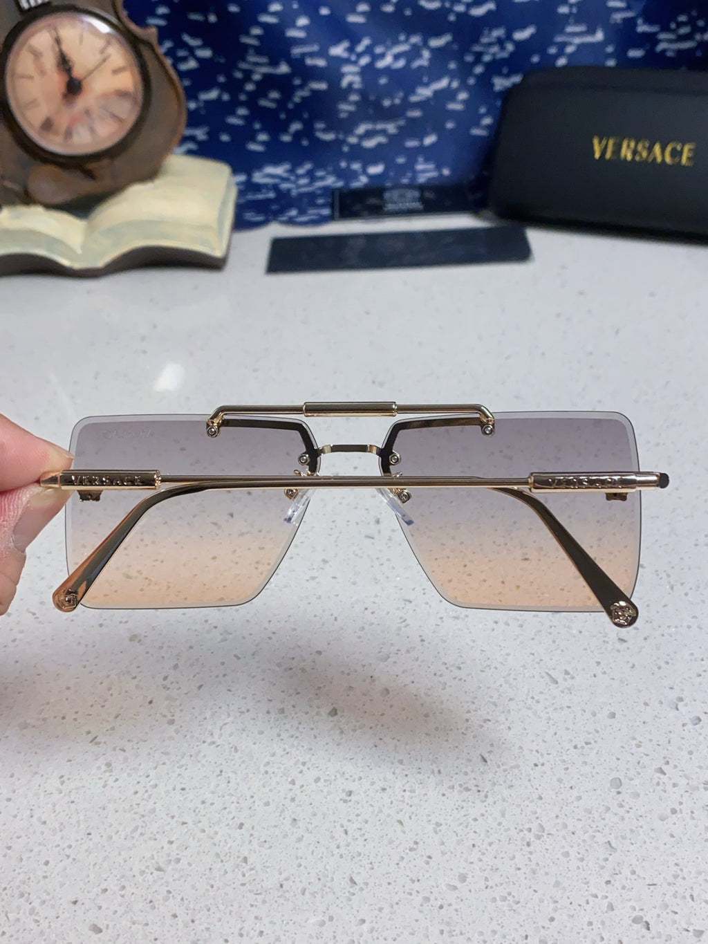 Versace Lightweight Rimless Silver Lens Sunglasses for Men & Women - 487881 - detail image 5