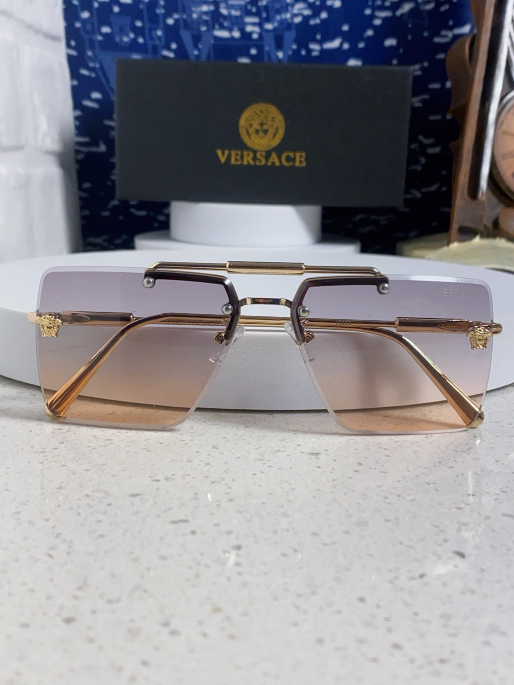 Versace Lightweight Rimless Silver Lens Sunglasses for Men & Women - 487881 - detail image 9