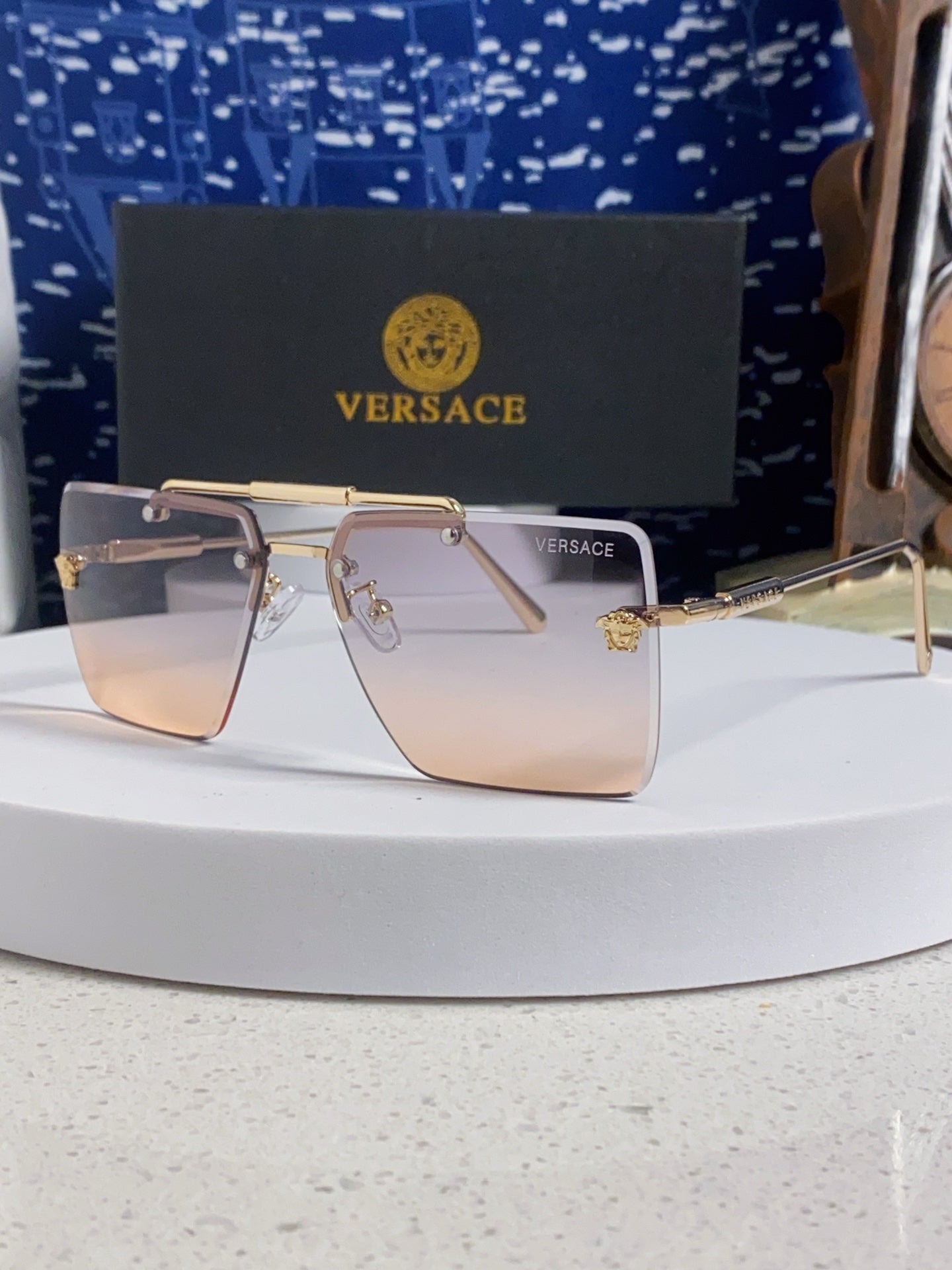 Versace Lightweight Rimless Silver Lens Sunglasses for Men & Women - 358810