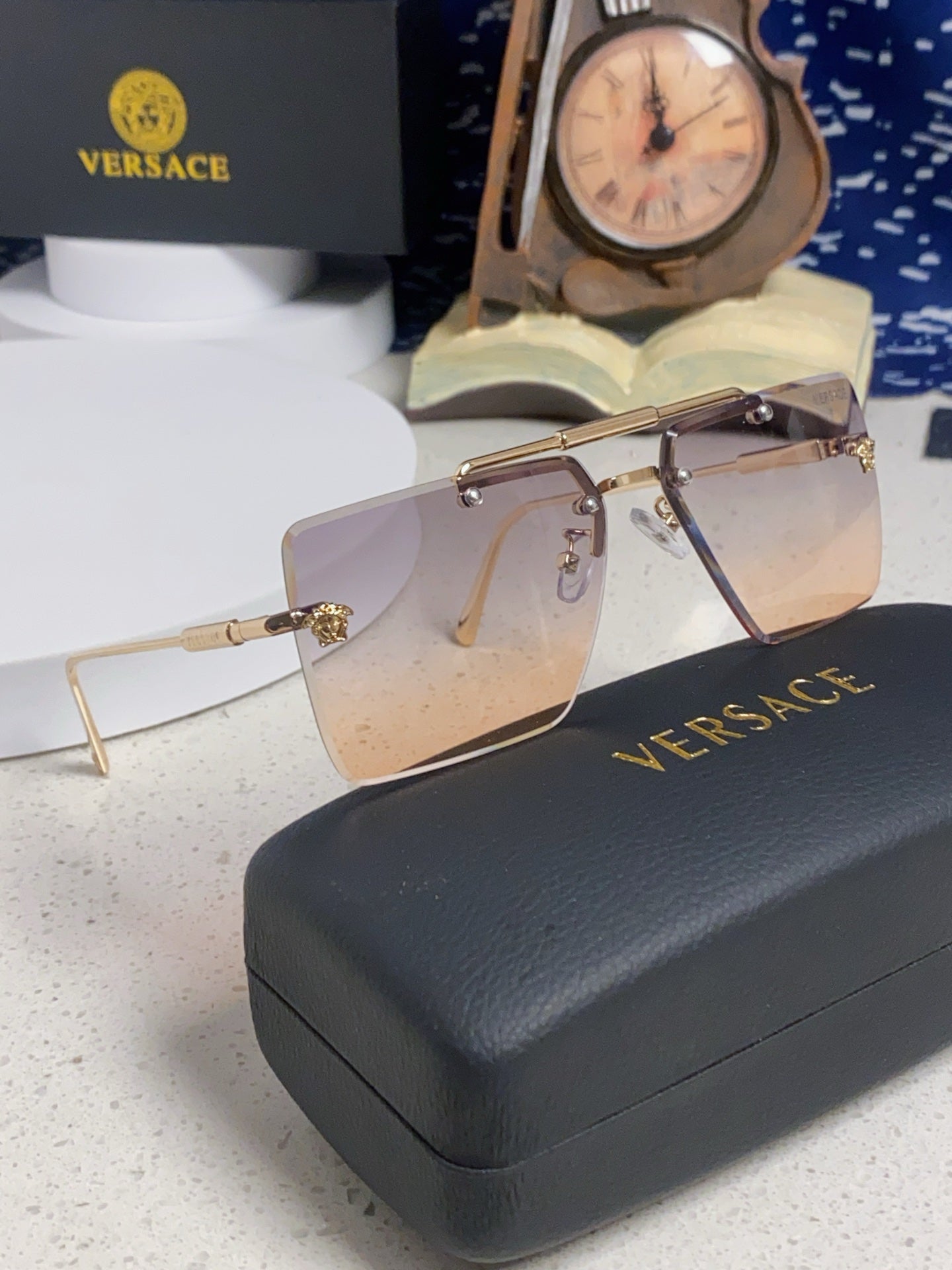 Versace Lightweight Rimless Silver Lens Sunglasses for Men & Women - 358810 - detail image 10