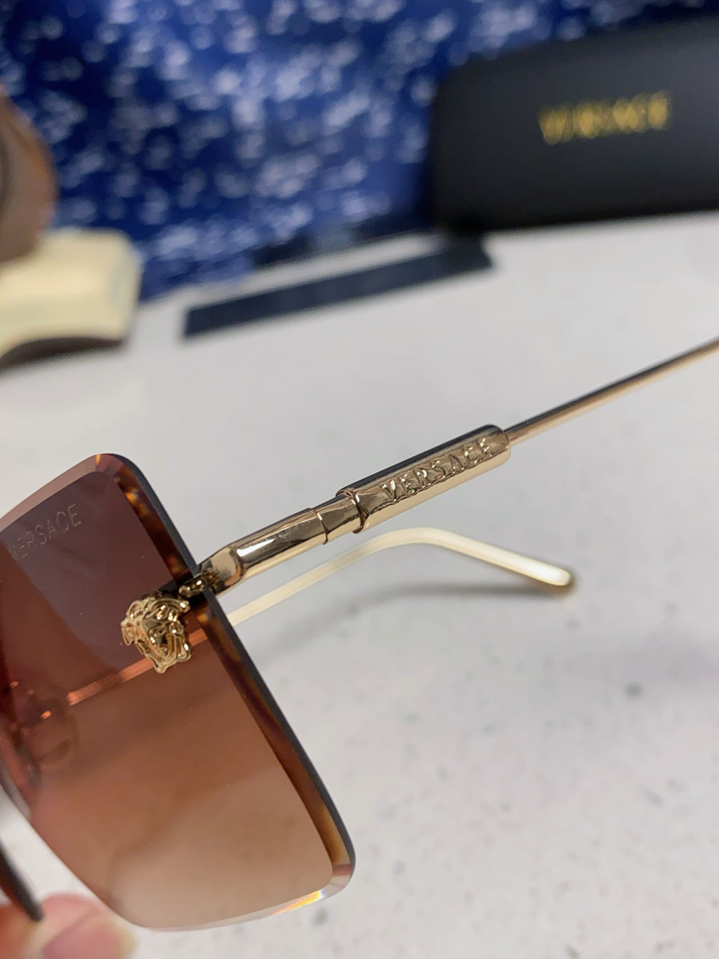 Versace Lightweight Rimless Red Lens Sunglasses for Men & Women - 358812 - detail image 7