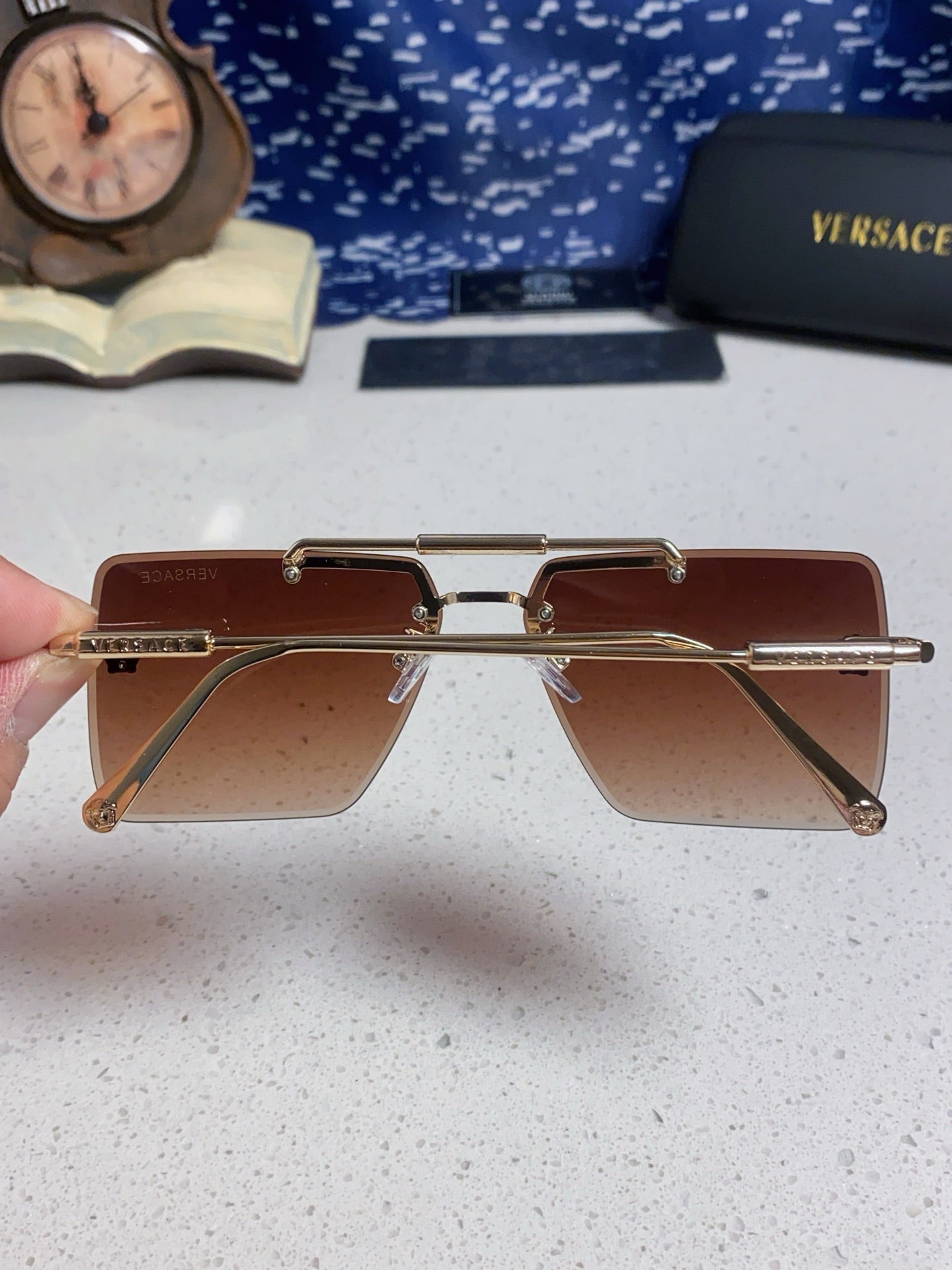 Versace Lightweight Rimless Red Lens Sunglasses for Men & Women - 358812 - detail image 5