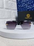 Versace Lightweight Rimless Gray Lens Sunglasses for Men & Women
