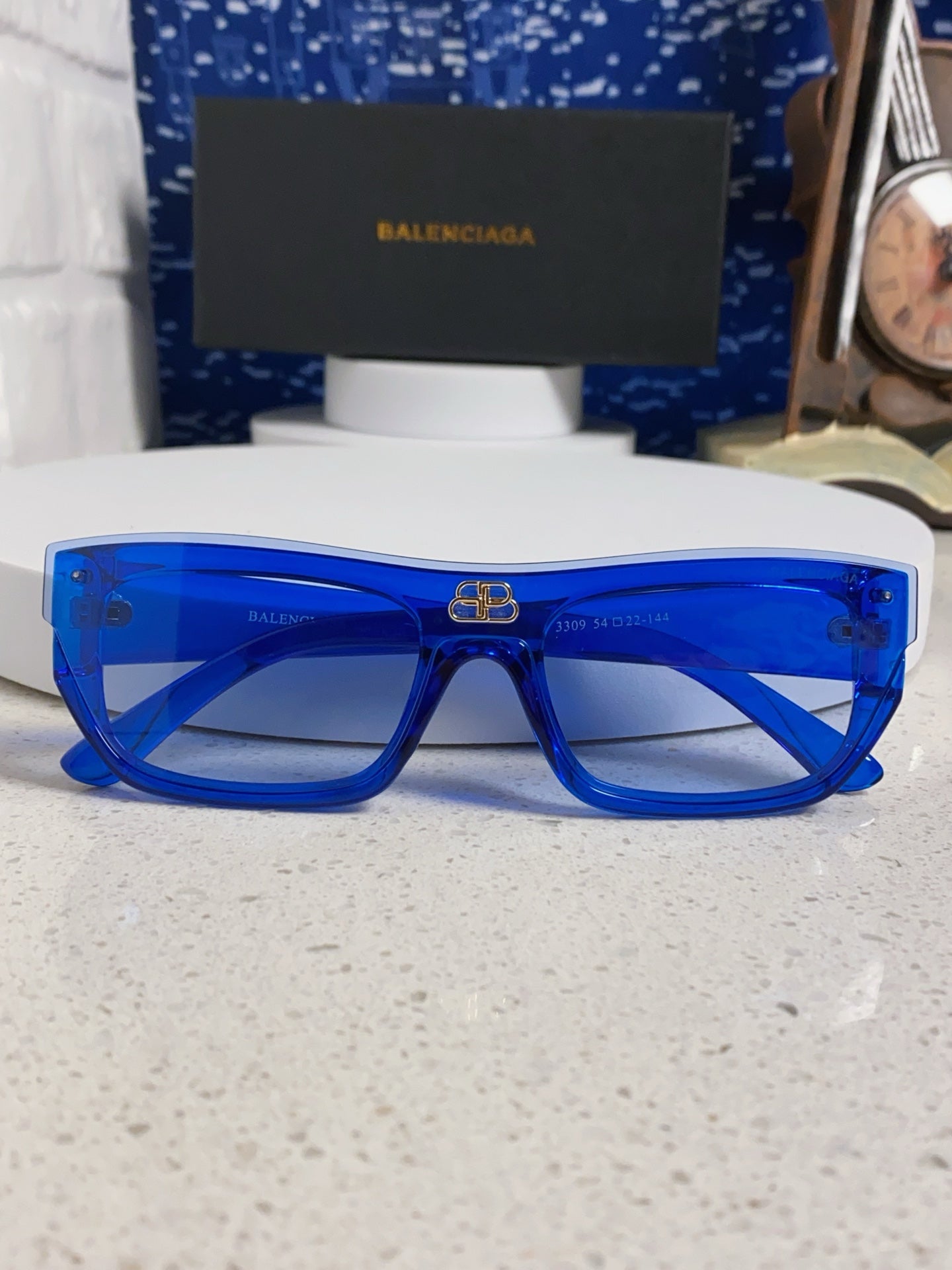 Balenciaga Browline Blue Lens Sunglasses for Men & Women - 487529 - detail image 9