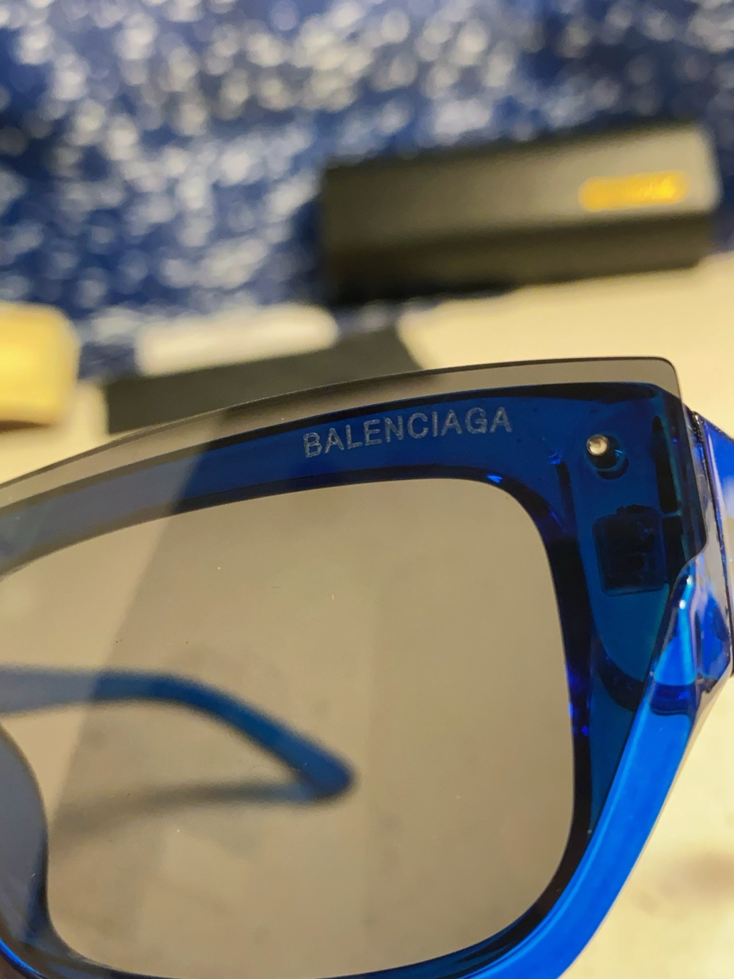 Balenciaga Browline Blue Lens Sunglasses for Men & Women - 358645 - detail image 7