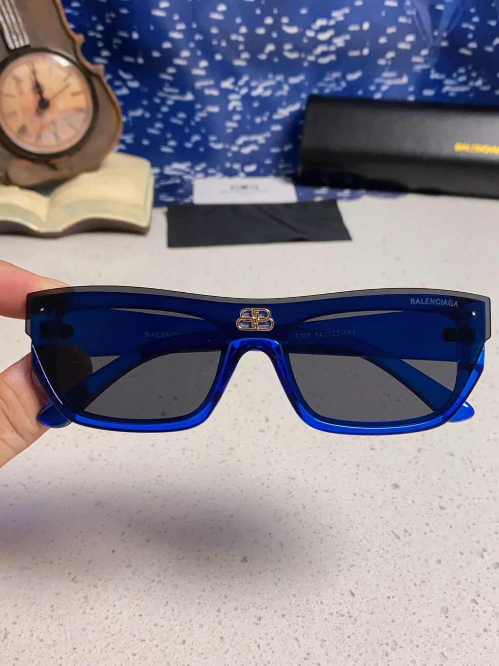 Balenciaga Browline Blue Lens Sunglasses for Men & Women - detail image 4