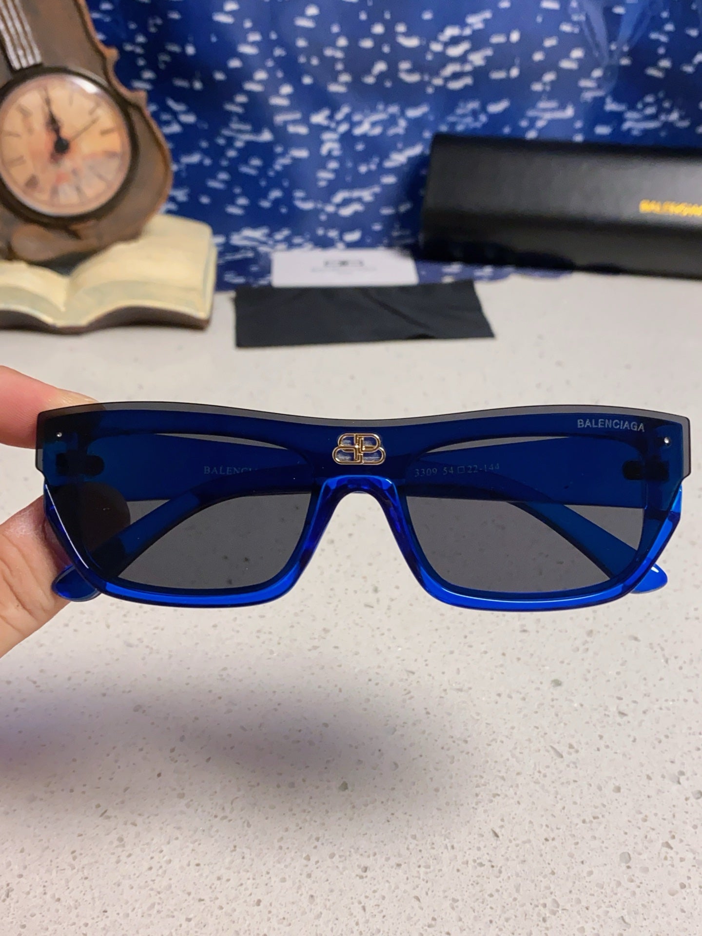 Balenciaga Browline Blue Lens Sunglasses for Men & Women - 358645 - detail image 4