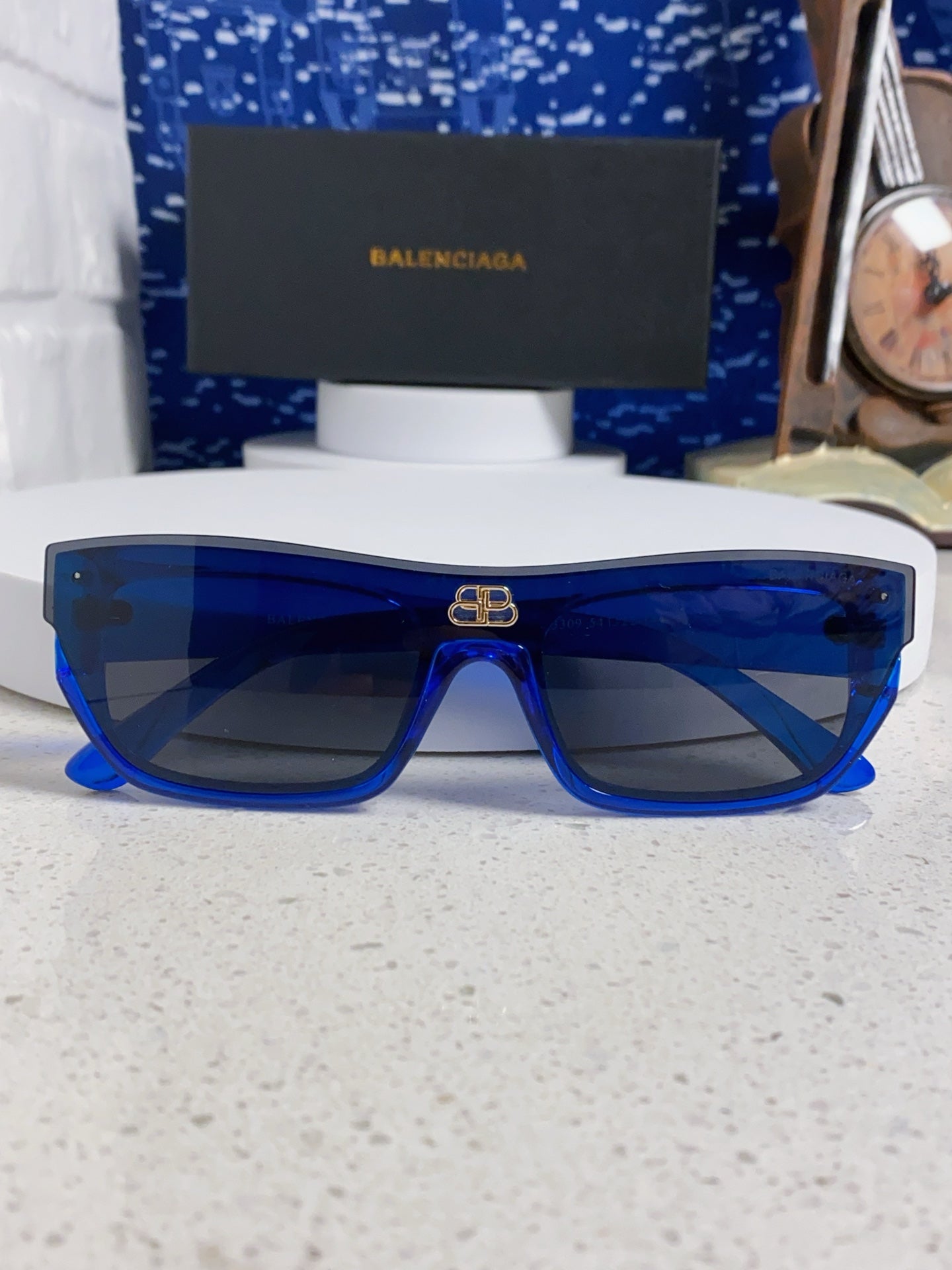 Balenciaga Browline Blue Lens Sunglasses for Men & Women - detail image 9